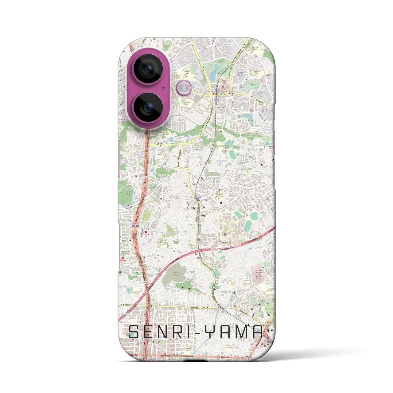 【千里山(大阪府)】地図柄iPhoneケース(バックカバータイプ)