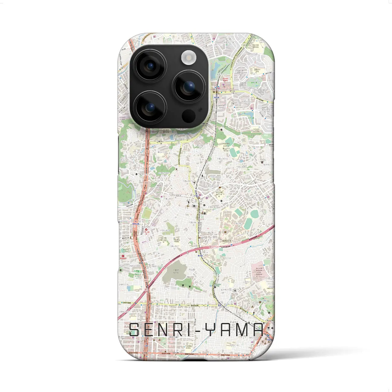 【千里山(大阪府)】地図柄iPhoneケース(バックカバータイプ)