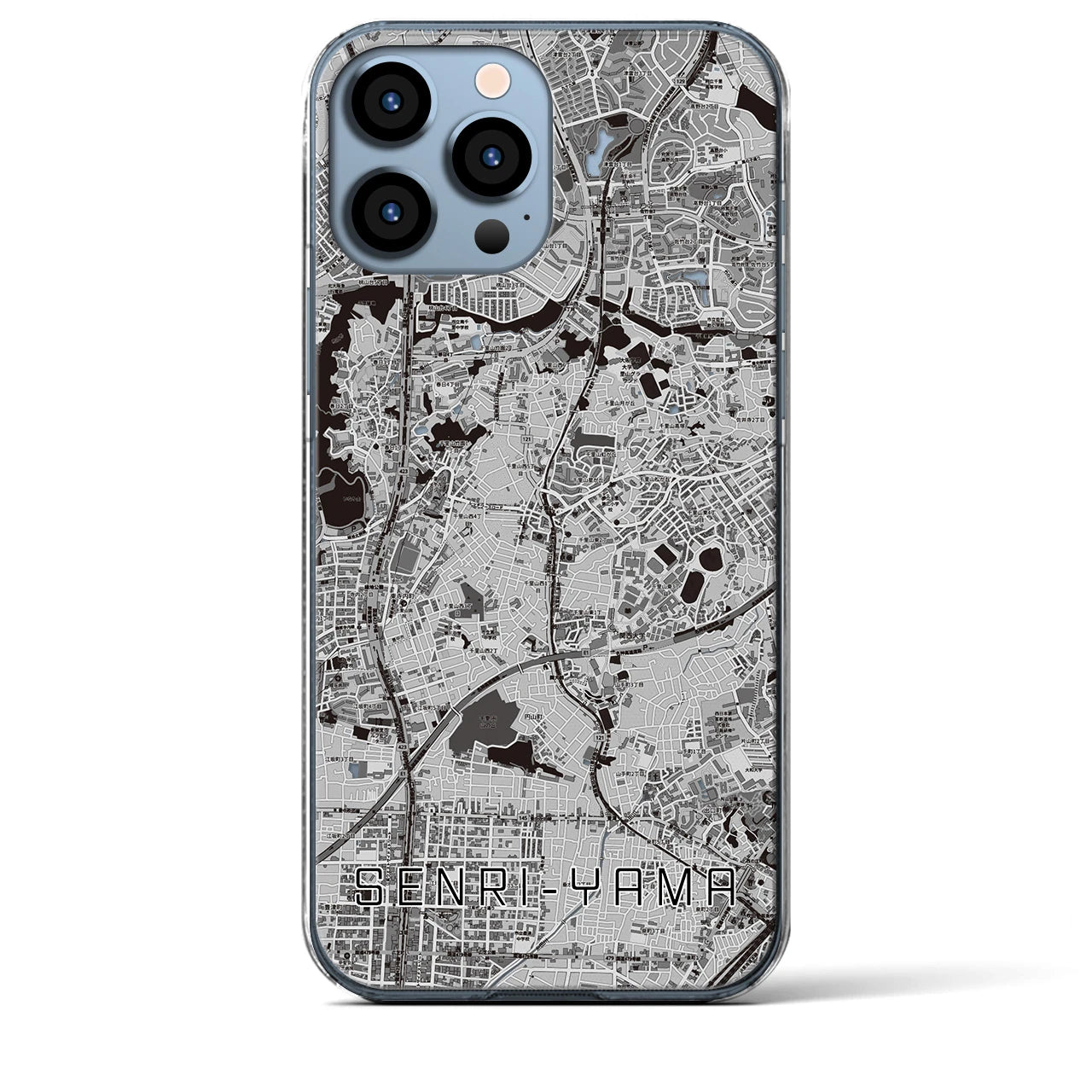 【千里山(大阪府)】地図柄iPhoneケース(クリアタイプ)