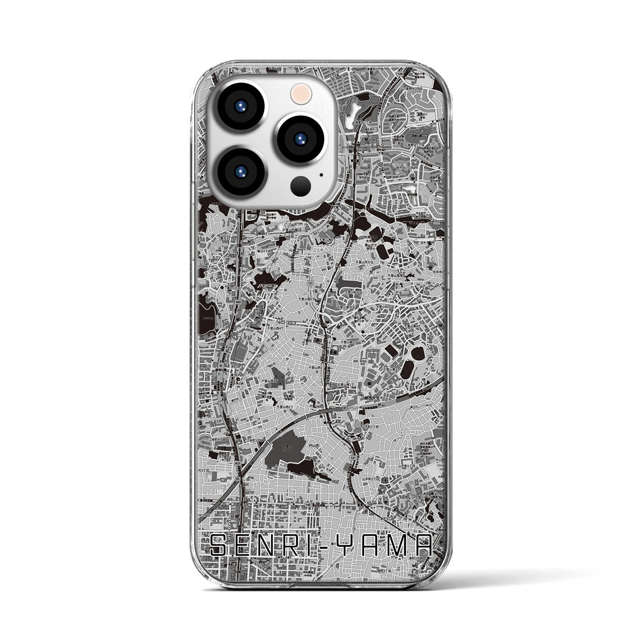 【千里山(大阪府)】地図柄iPhoneケース(クリアタイプ)