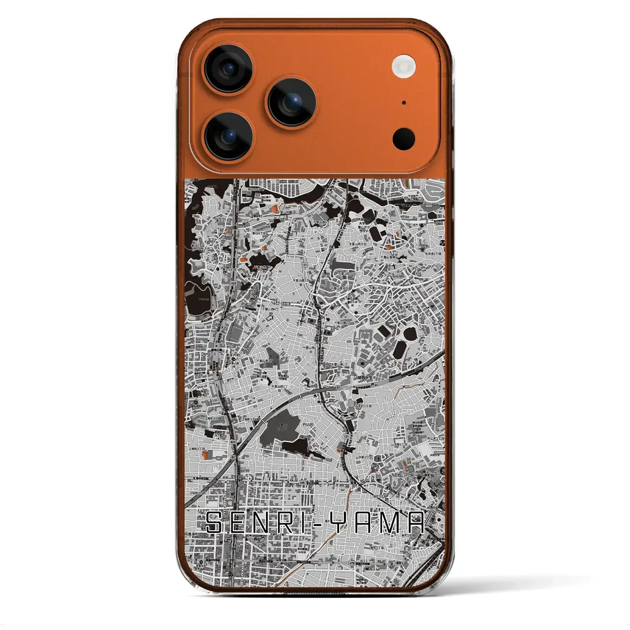 【千里山(大阪府)】地図柄iPhoneケース(クリアタイプ)モノトーン・iPhone 17 Pro Max 用
