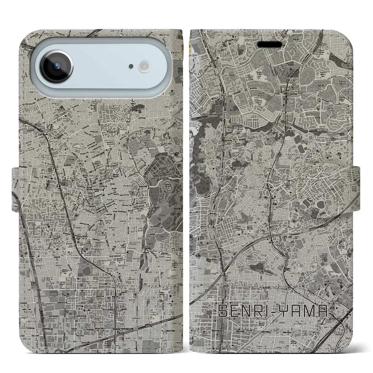 【千里山(大阪府)】地図柄iPhoneケース(手帳タイプ)