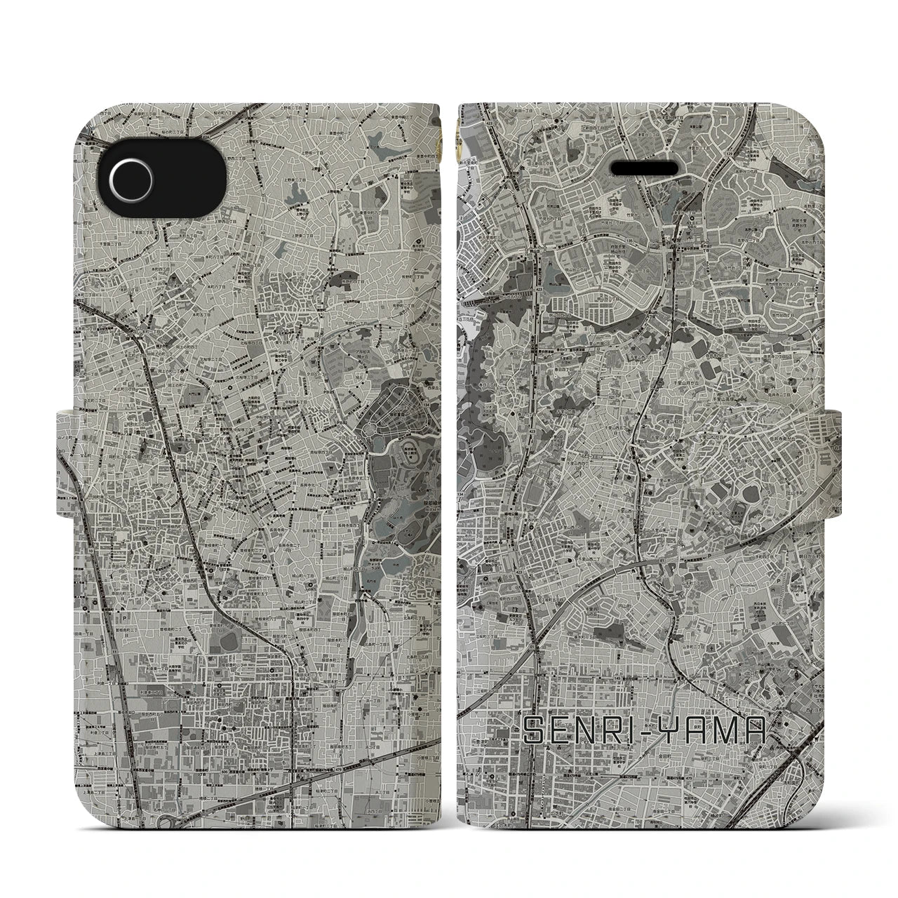 【千里山(大阪府)】地図柄iPhoneケース(手帳タイプ)