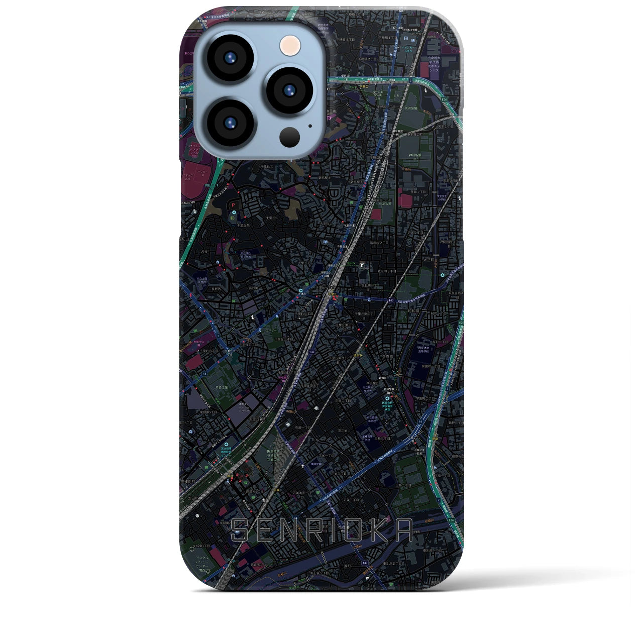 【千里丘(大阪府)】地図柄iPhoneケース(バックカバータイプ)