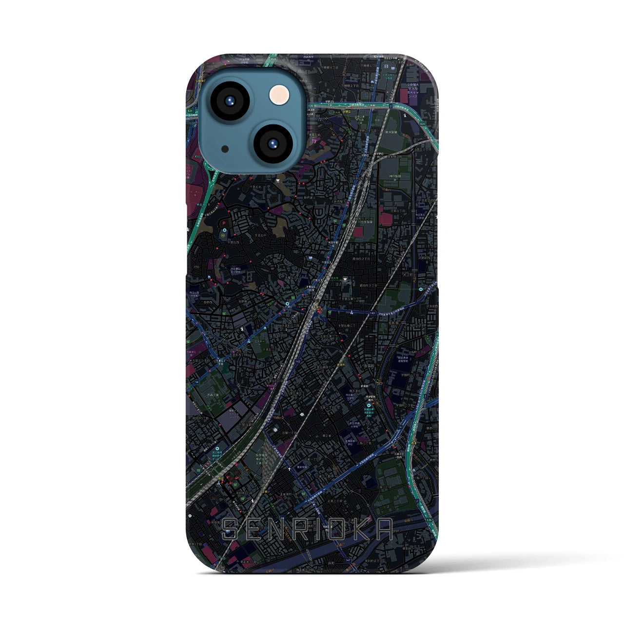 【千里丘(大阪府)】地図柄iPhoneケース(バックカバータイプ)