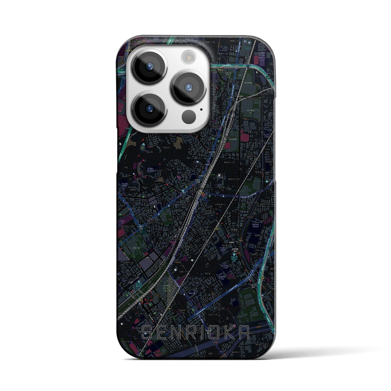 【千里丘(大阪府)】地図柄iPhoneケース(バックカバータイプ)