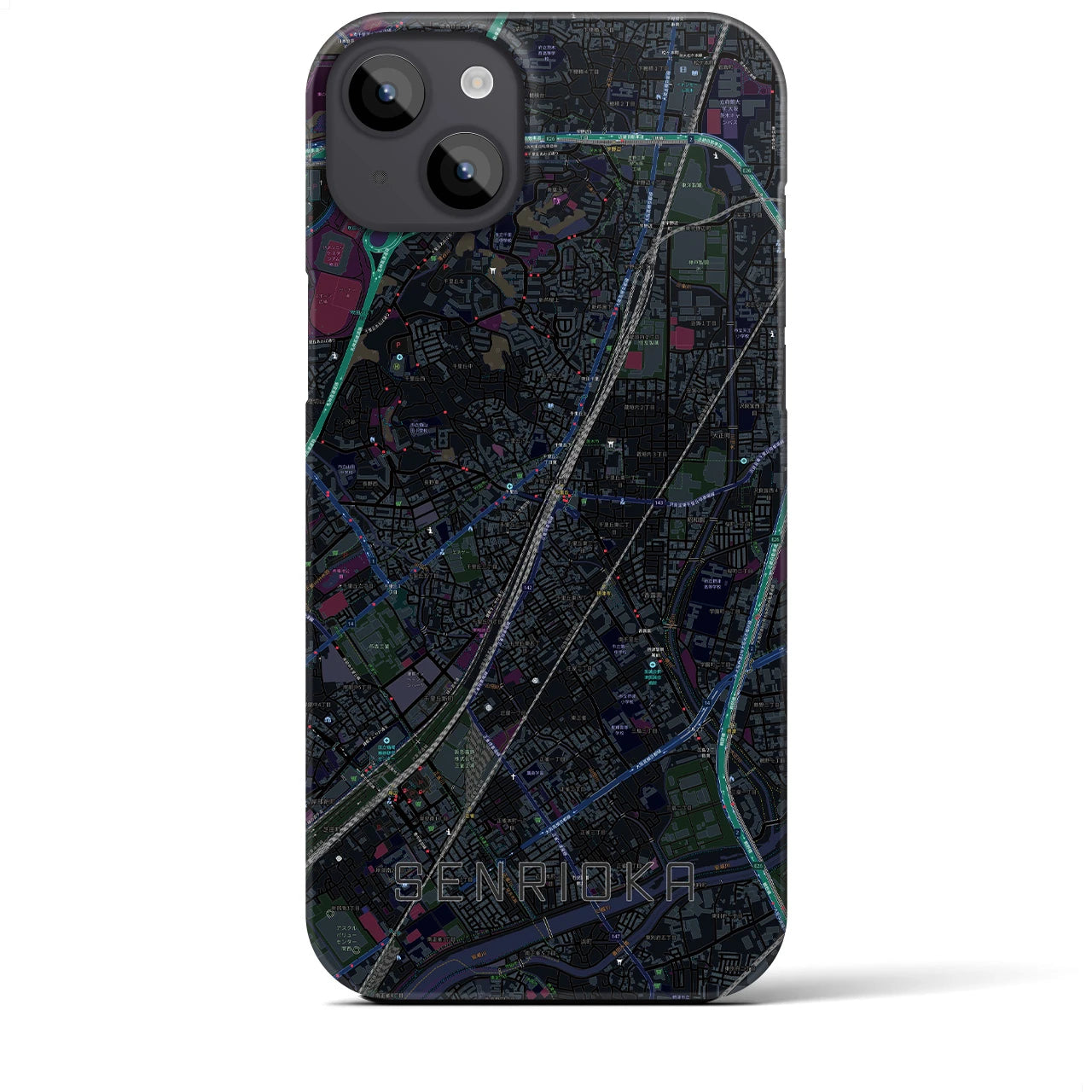 【千里丘(大阪府)】地図柄iPhoneケース(バックカバータイプ)