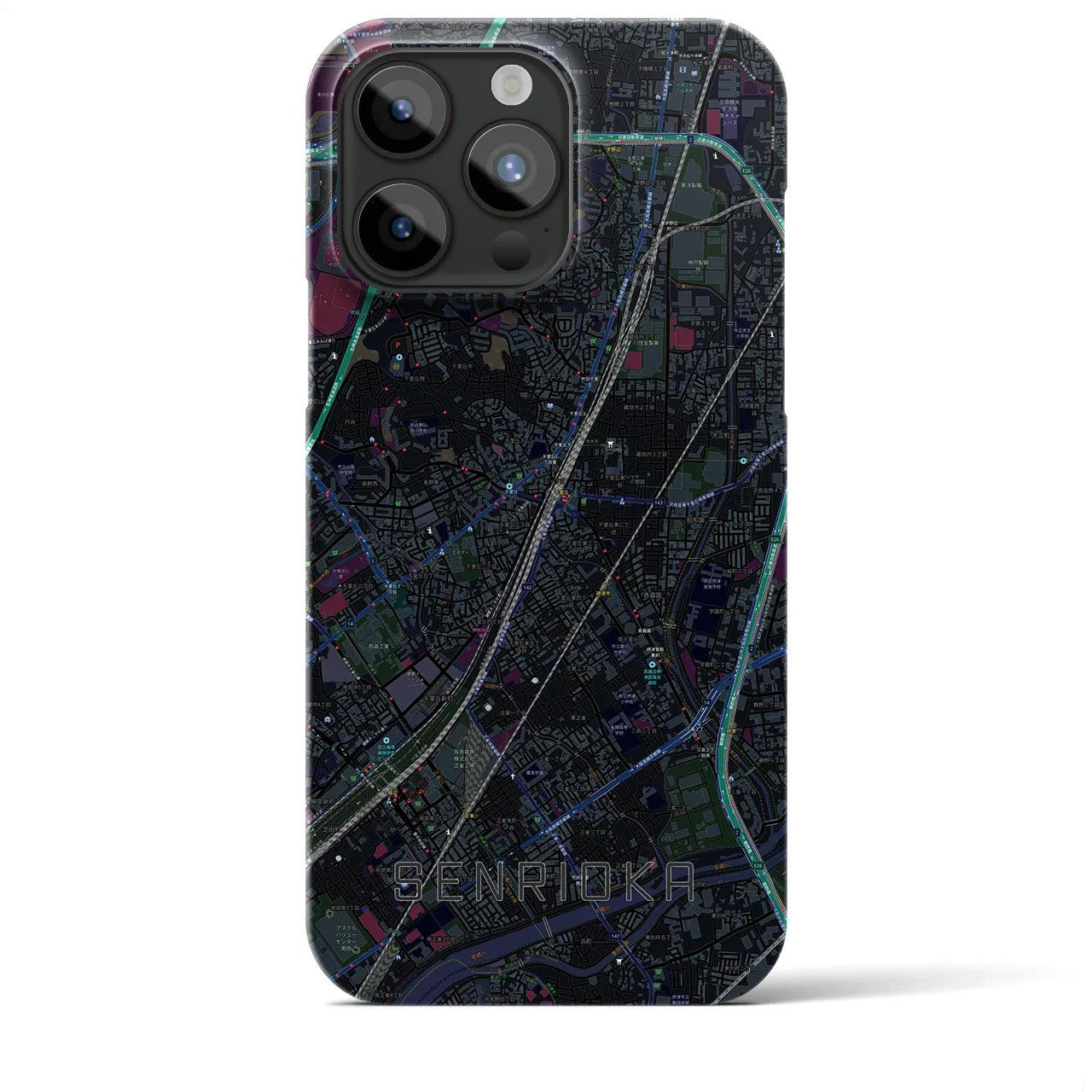 【千里丘(大阪府)】地図柄iPhoneケース(バックカバータイプ)