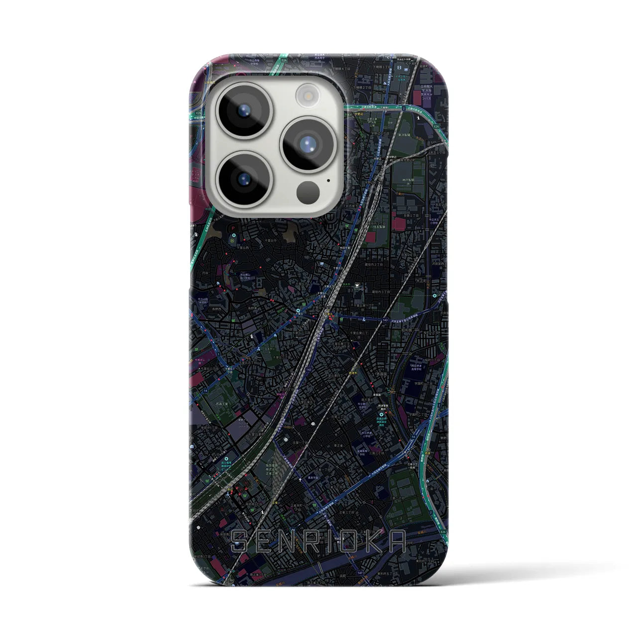 【千里丘(大阪府)】地図柄iPhoneケース(バックカバータイプ)