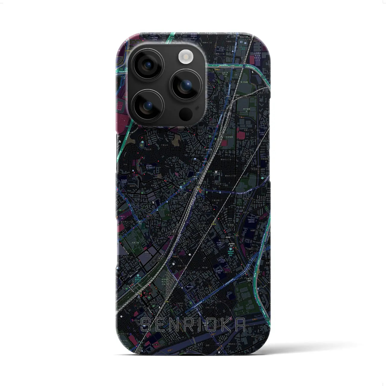 【千里丘(大阪府)】地図柄iPhoneケース(バックカバータイプ)