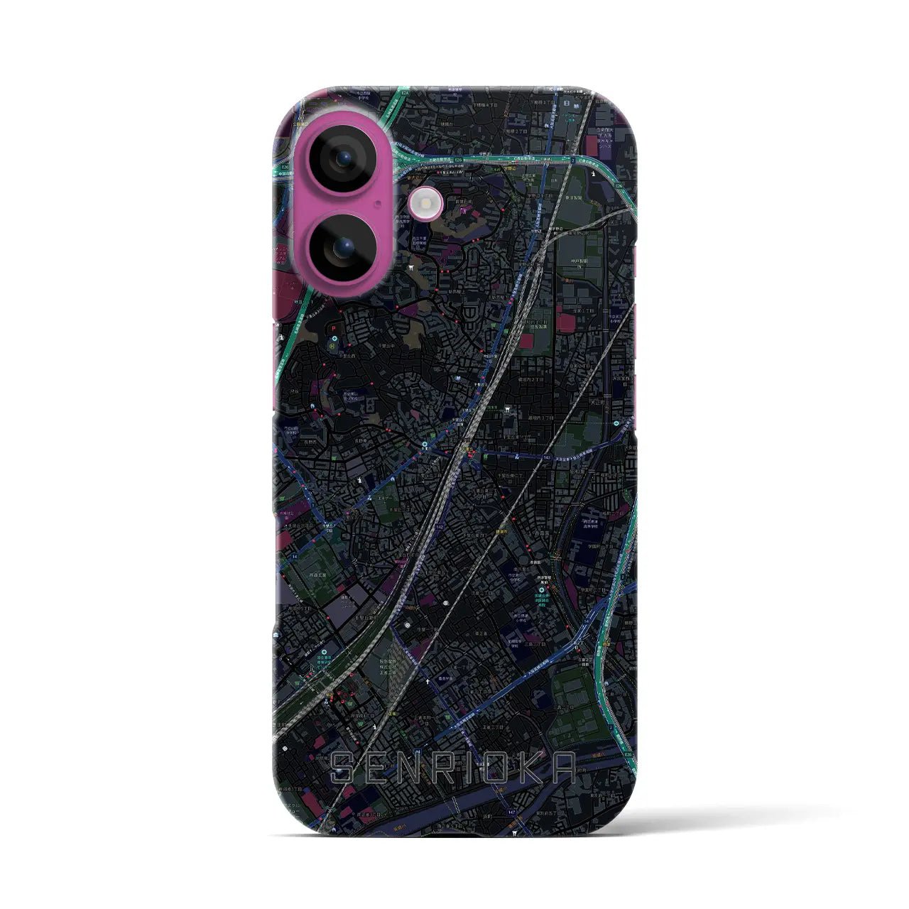 【千里丘(大阪府)】地図柄iPhoneケース(バックカバータイプ)