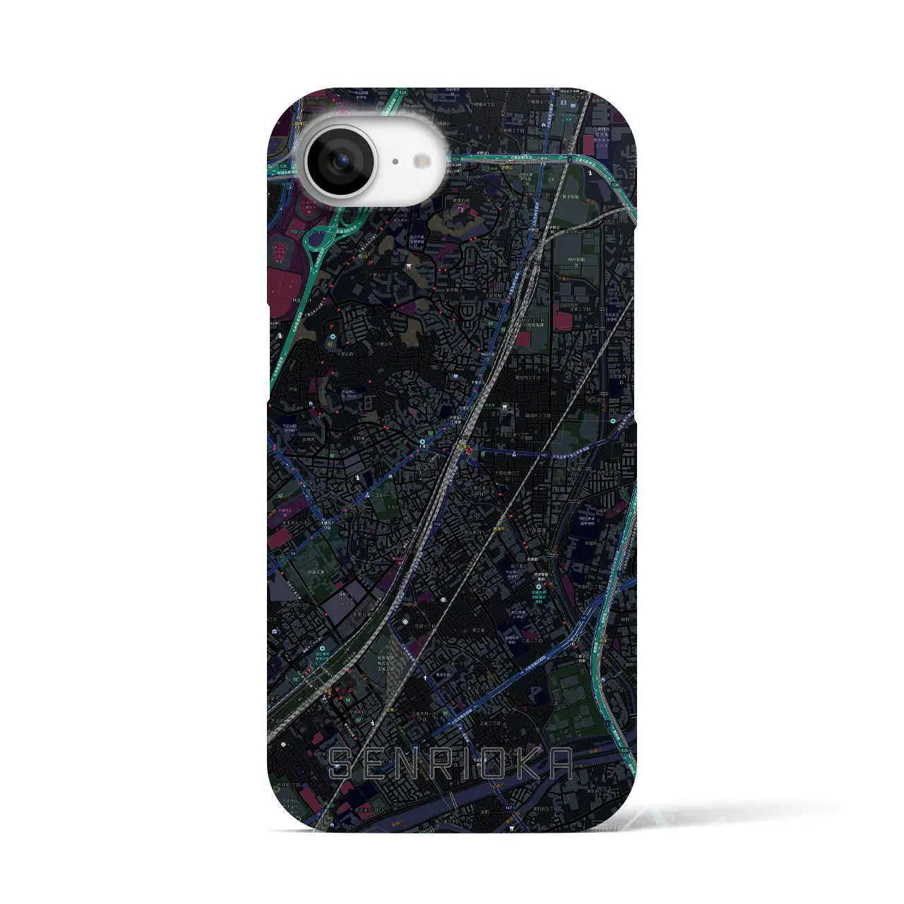 【千里丘(大阪府)】地図柄iPhoneケース(バックカバータイプ)