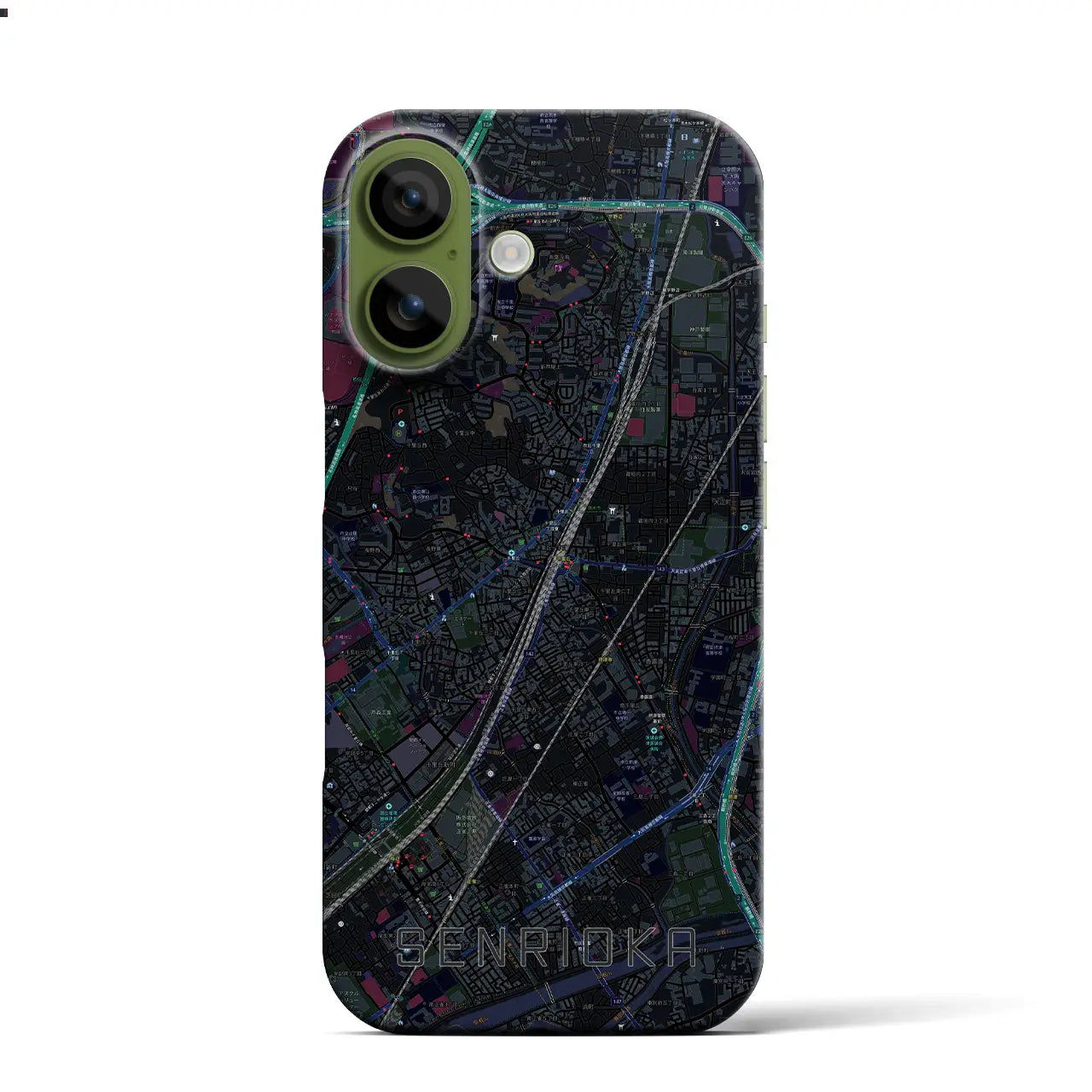 【千里丘(大阪府)】地図柄iPhoneケース(バックカバータイプ)