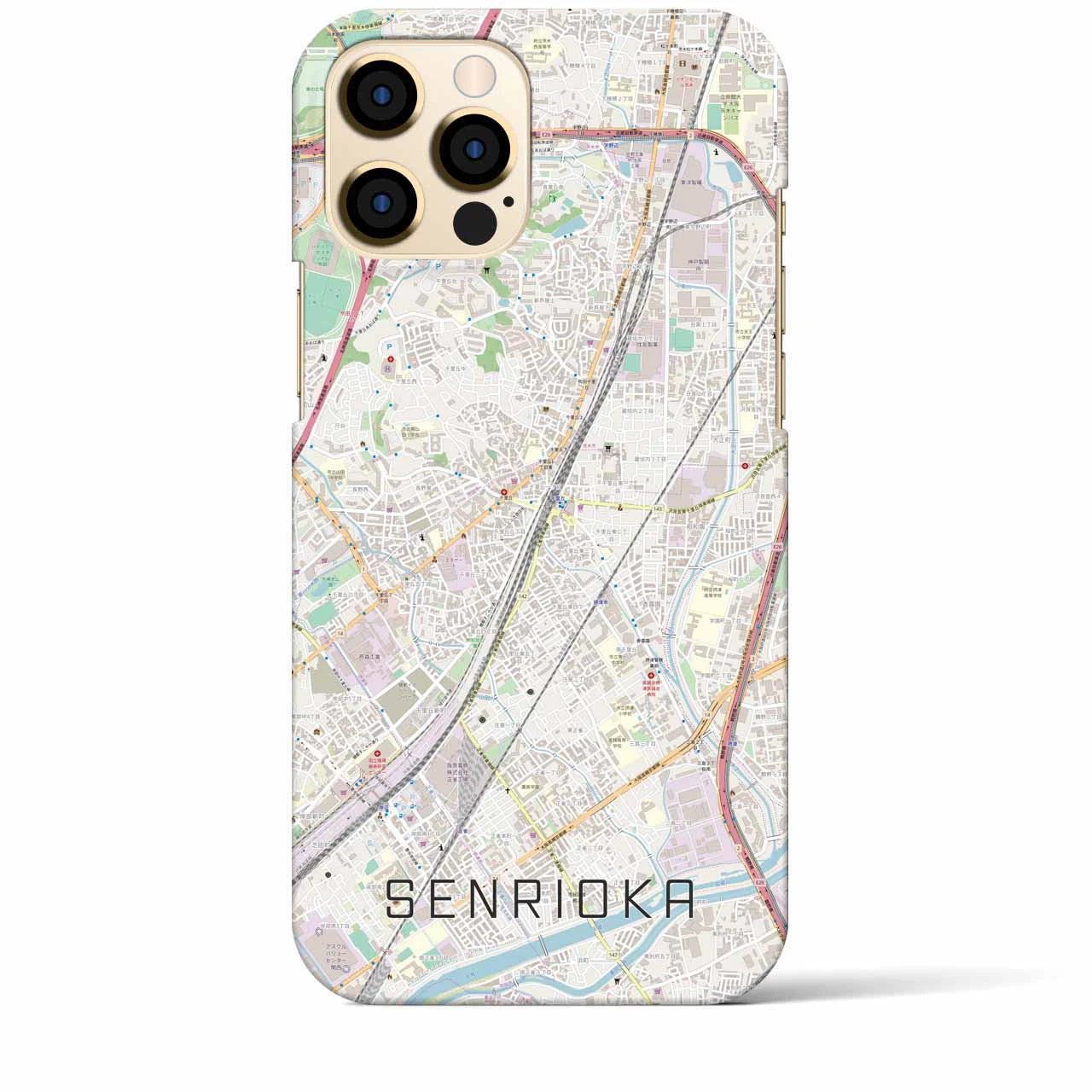 【千里丘(大阪府)】地図柄iPhoneケース(バックカバータイプ)