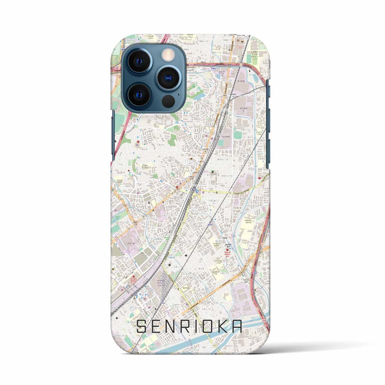 【千里丘(大阪府)】地図柄iPhoneケース(バックカバータイプ)