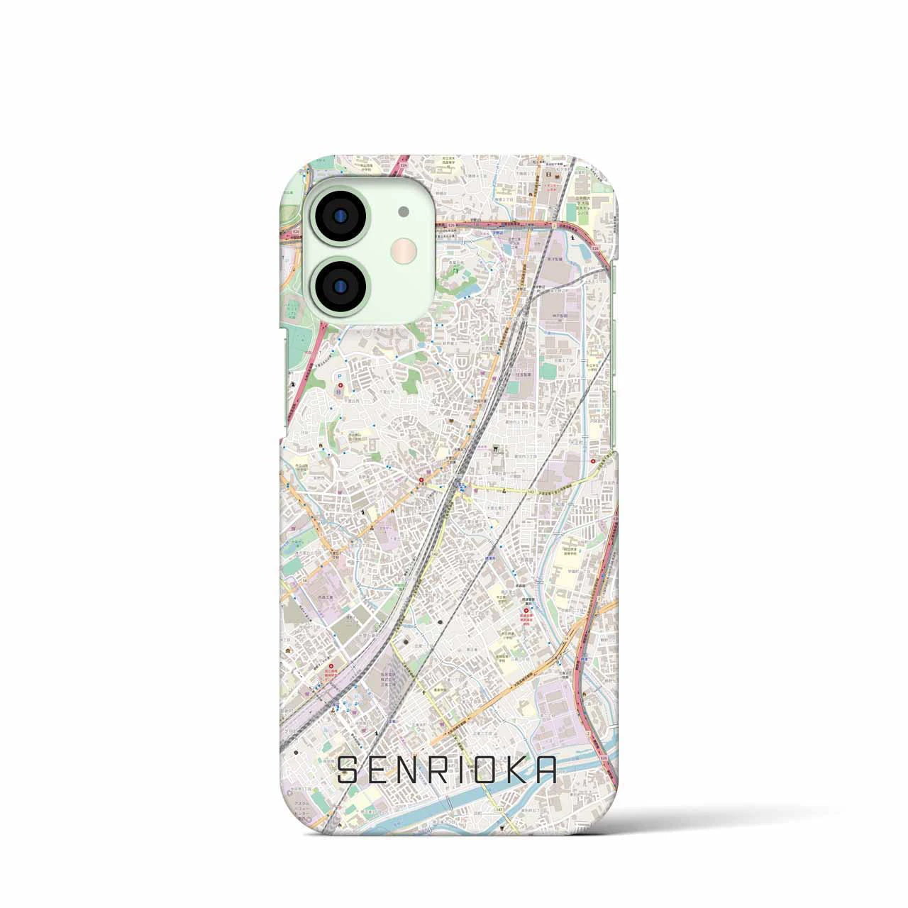 【千里丘(大阪府)】地図柄iPhoneケース(バックカバータイプ)