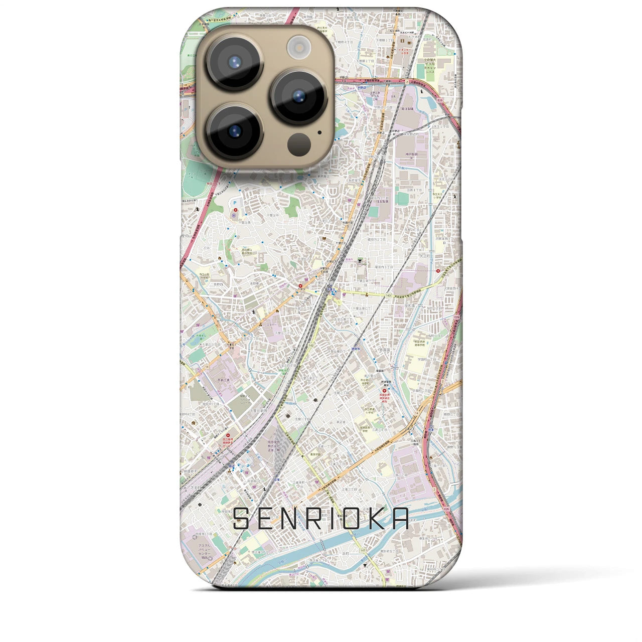 【千里丘(大阪府)】地図柄iPhoneケース(バックカバータイプ)
