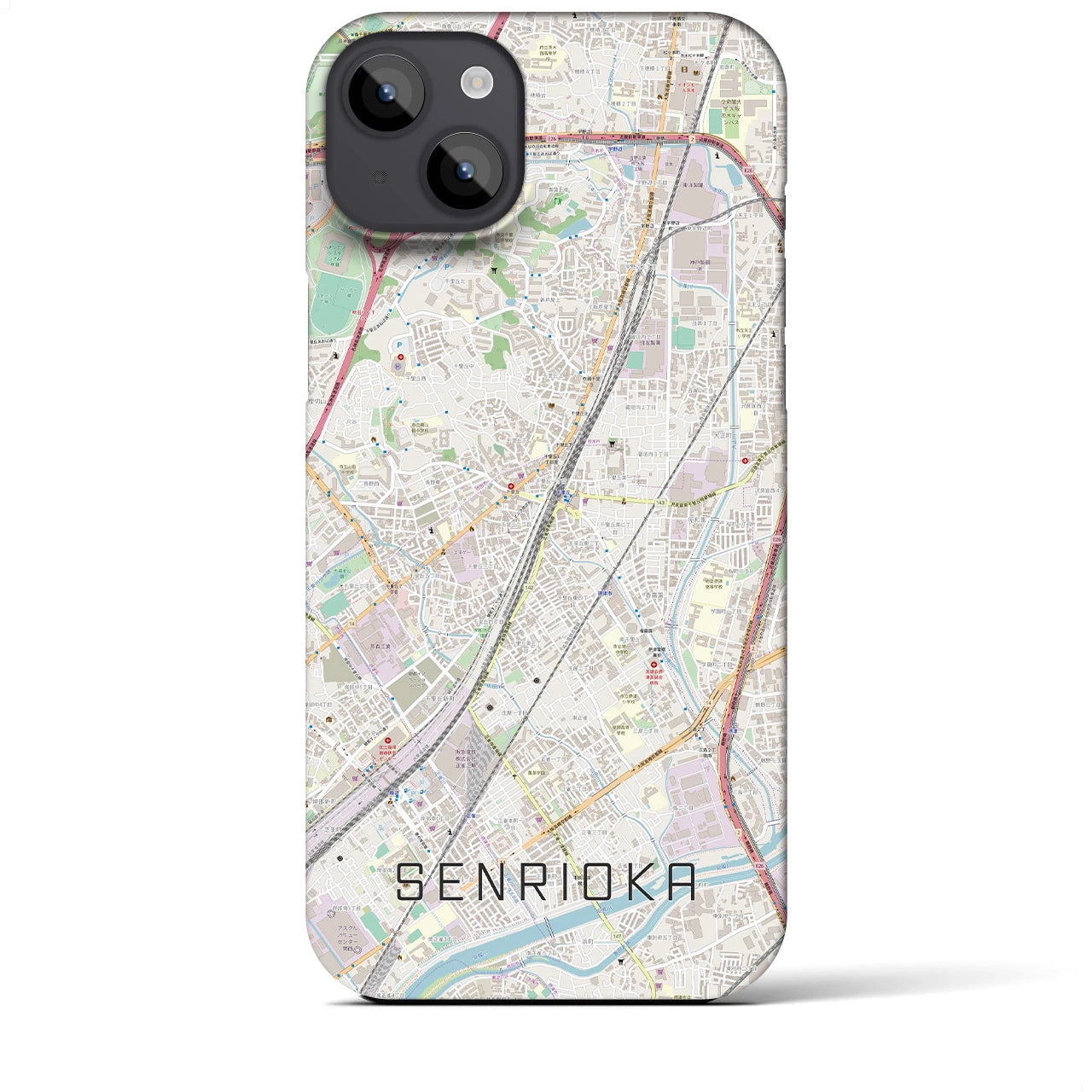 【千里丘(大阪府)】地図柄iPhoneケース(バックカバータイプ)