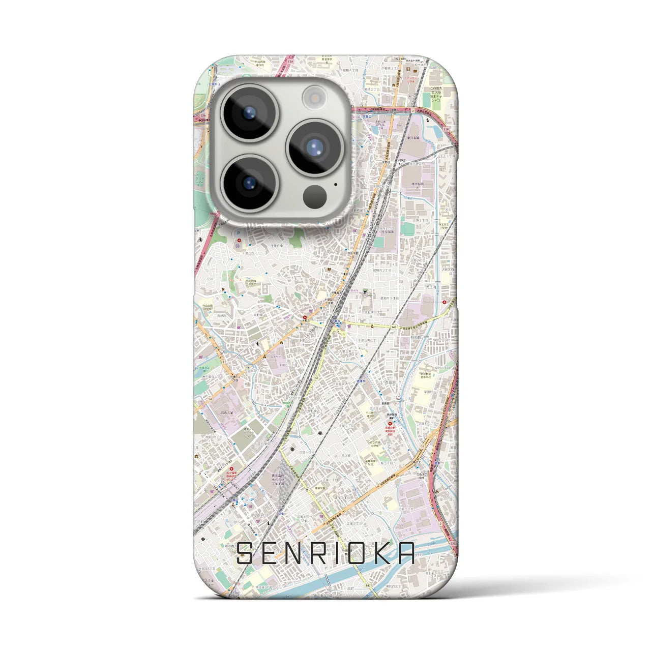 【千里丘(大阪府)】地図柄iPhoneケース(バックカバータイプ)