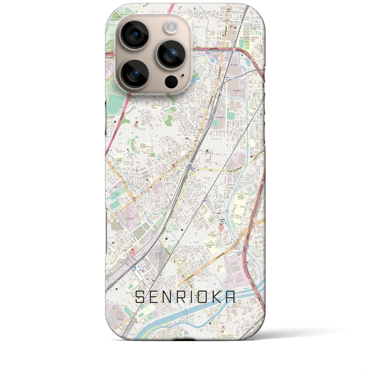 【千里丘(大阪府)】地図柄iPhoneケース(バックカバータイプ)