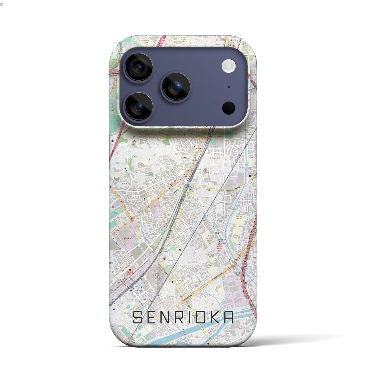 【千里丘(大阪府)】地図柄iPhoneケース(バックカバータイプ)