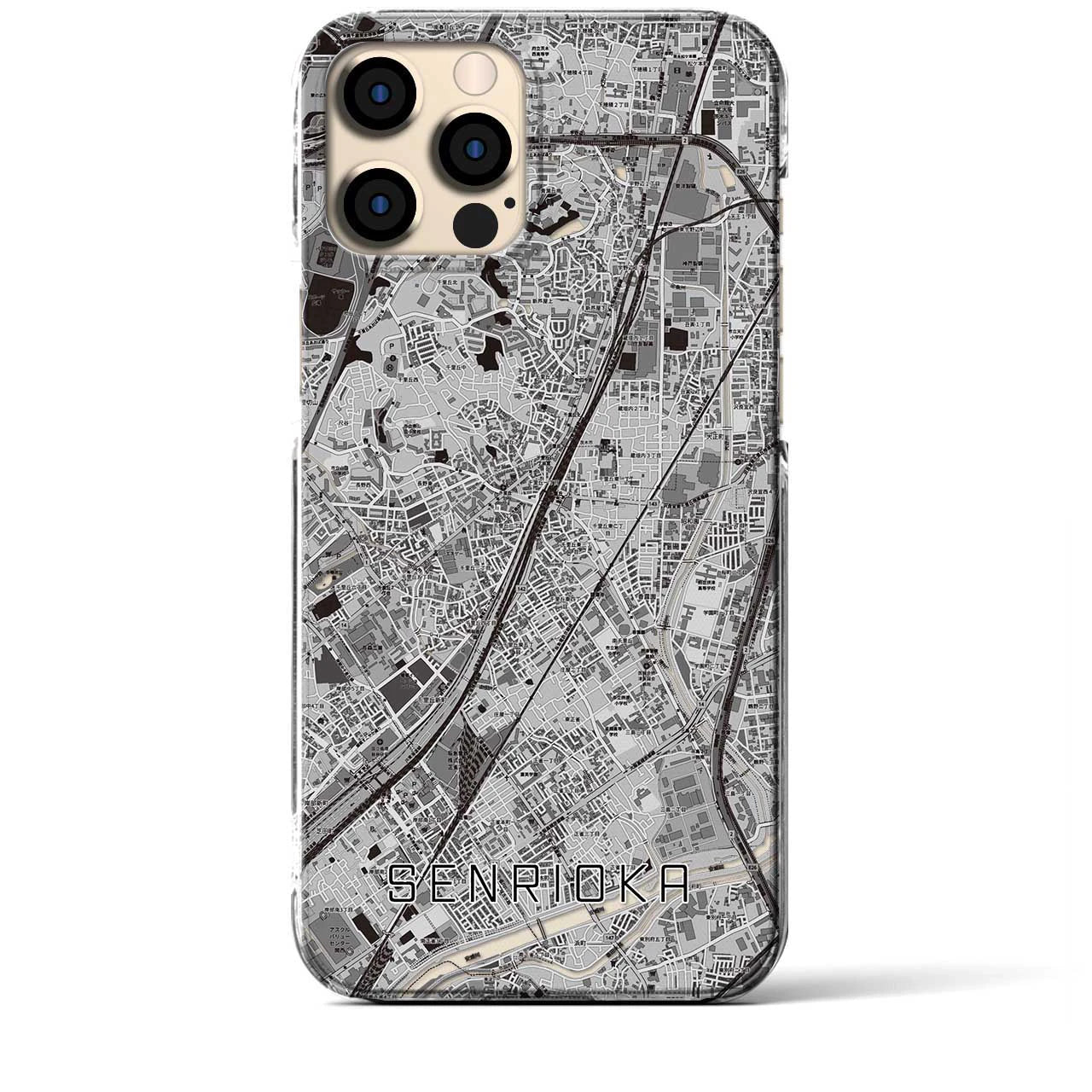 【千里丘(大阪府)】地図柄iPhoneケース(クリアタイプ)