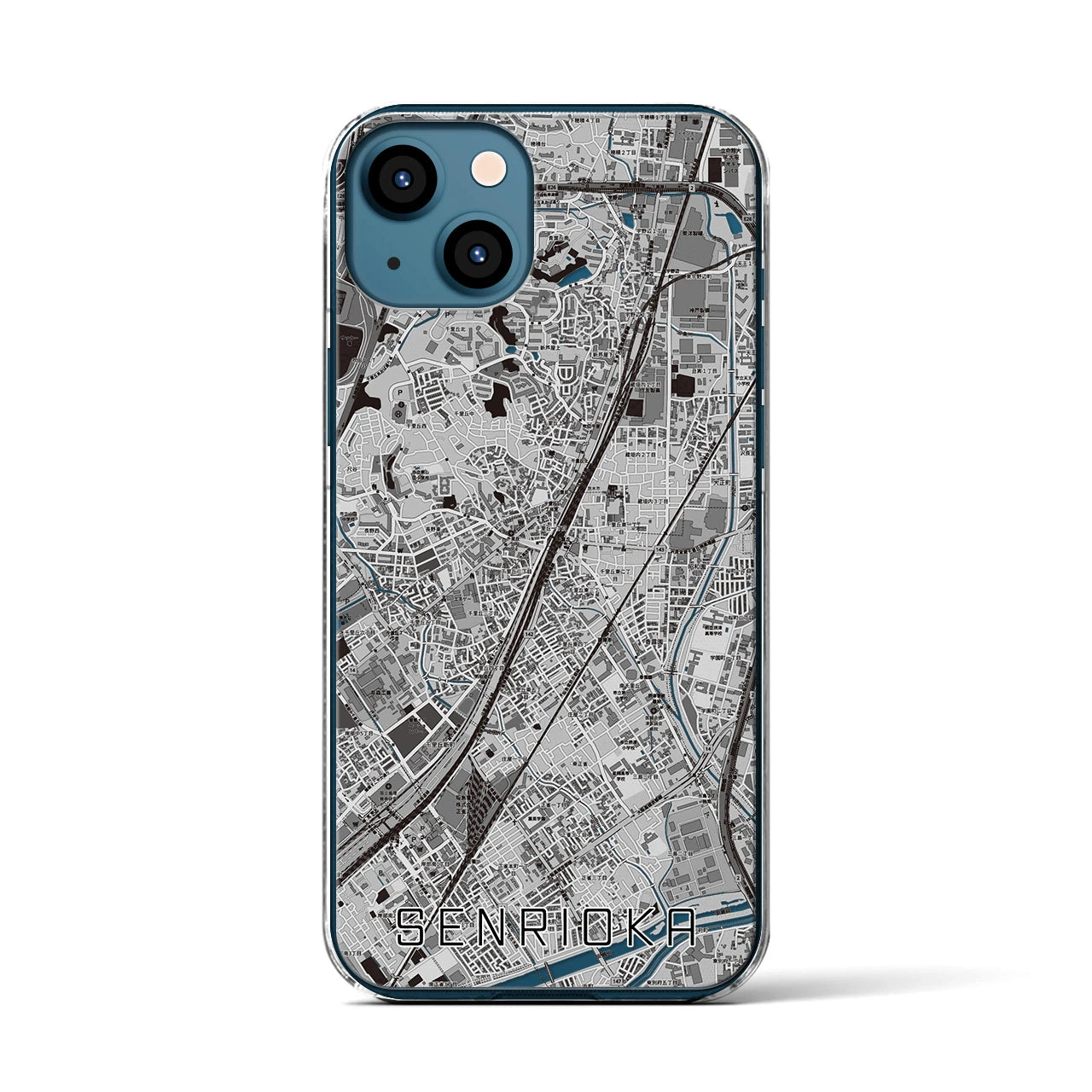 【千里丘(大阪府)】地図柄iPhoneケース(クリアタイプ)