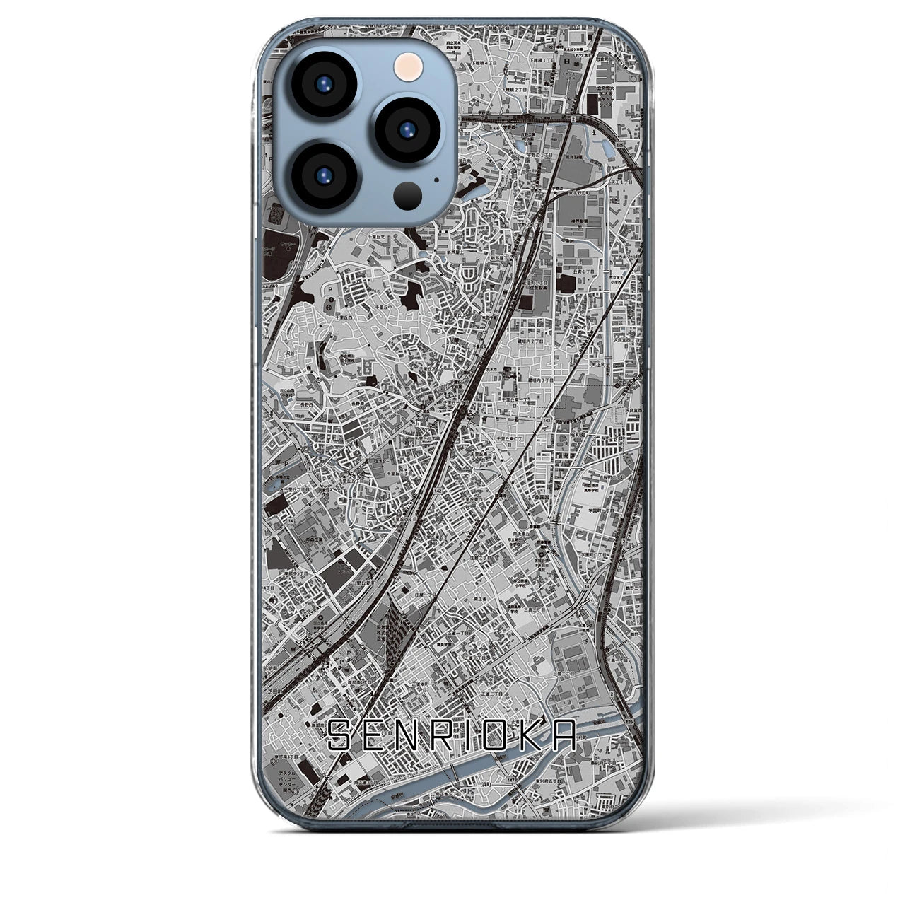 【千里丘(大阪府)】地図柄iPhoneケース(クリアタイプ)