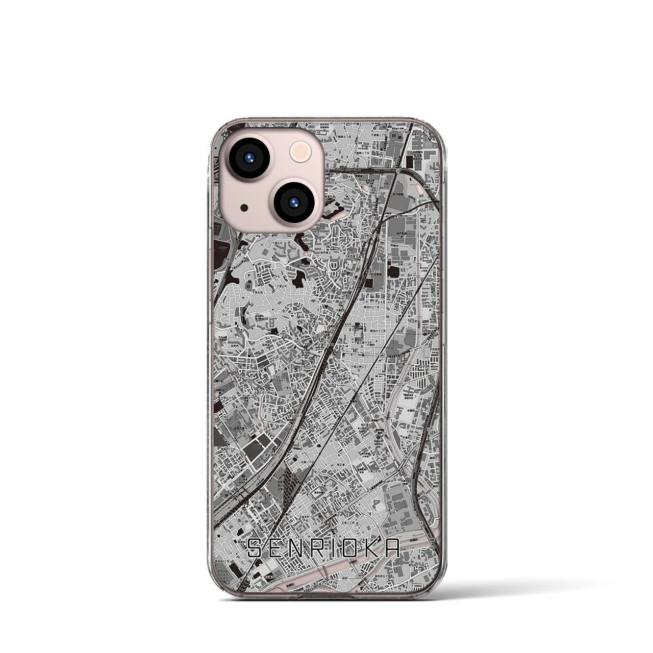 【千里丘(大阪府)】地図柄iPhoneケース(クリアタイプ)