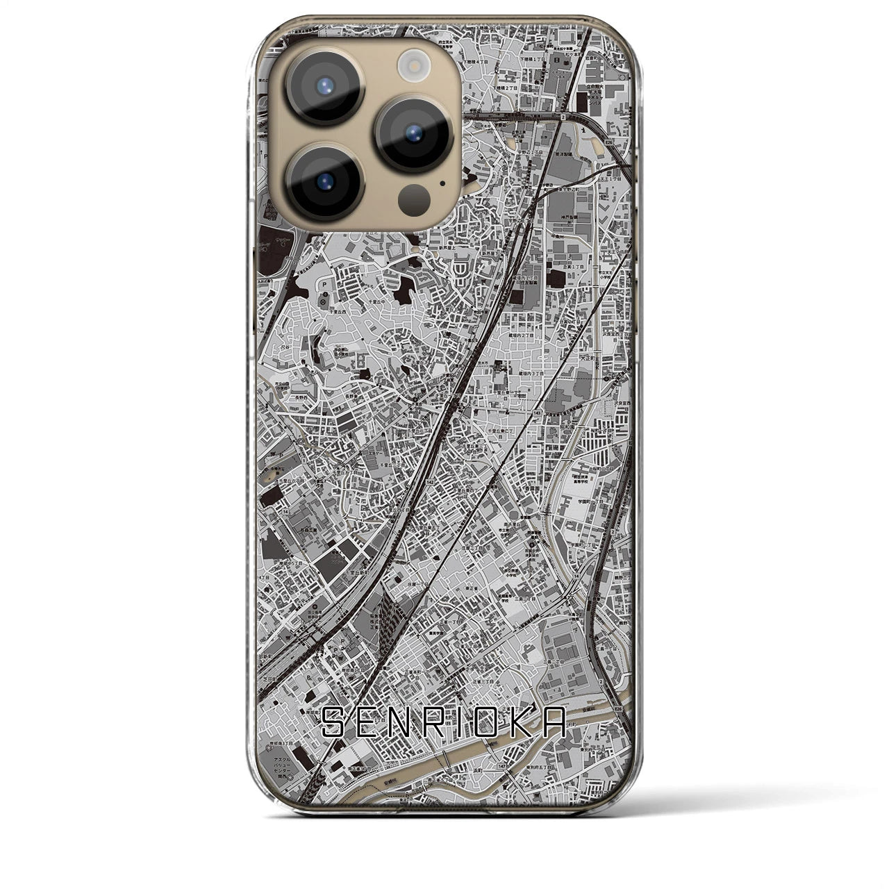 【千里丘(大阪府)】地図柄iPhoneケース(クリアタイプ)