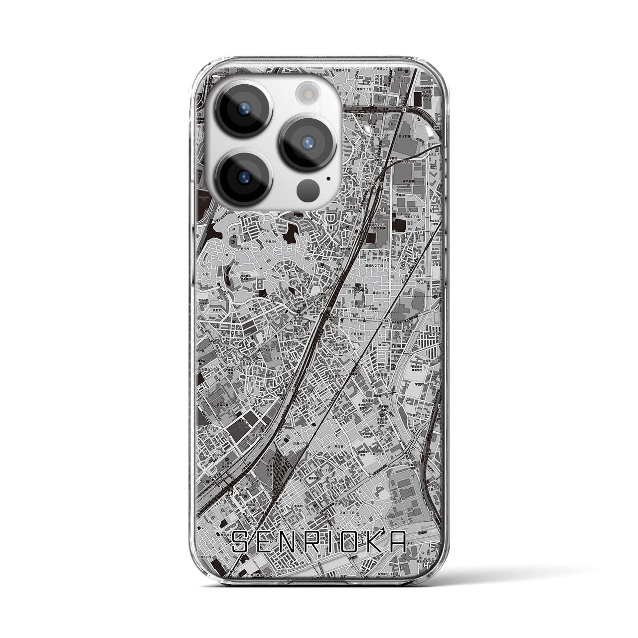 【千里丘(大阪府)】地図柄iPhoneケース(クリアタイプ)