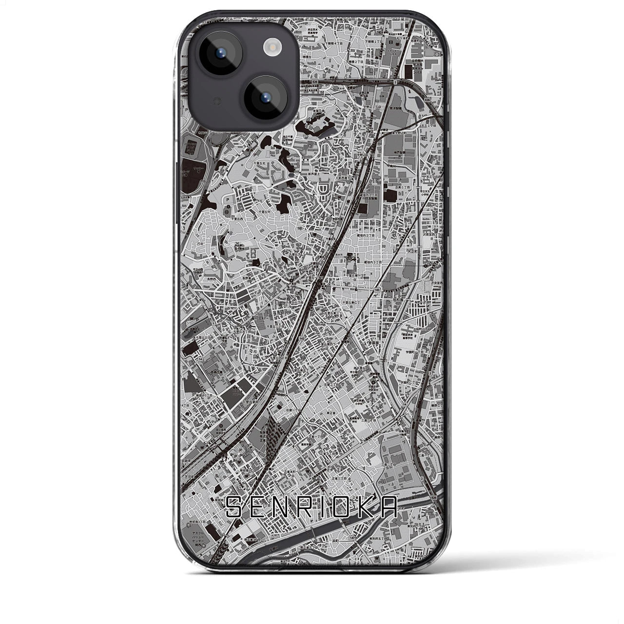 【千里丘(大阪府)】地図柄iPhoneケース(クリアタイプ)