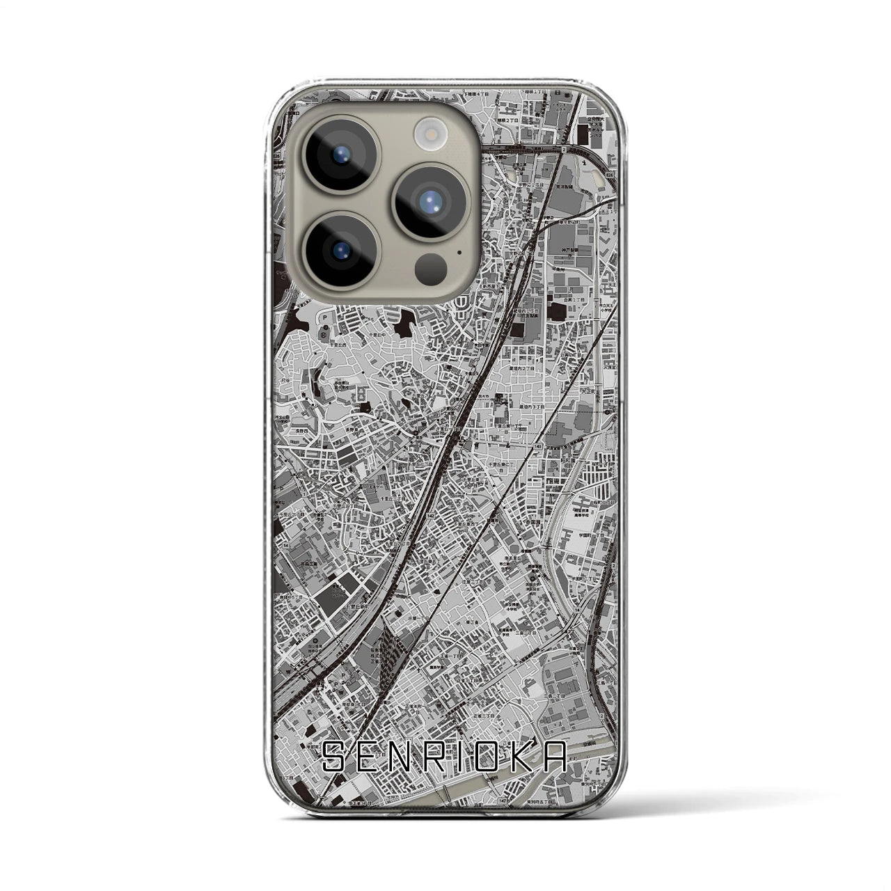 【千里丘(大阪府)】地図柄iPhoneケース(クリアタイプ)