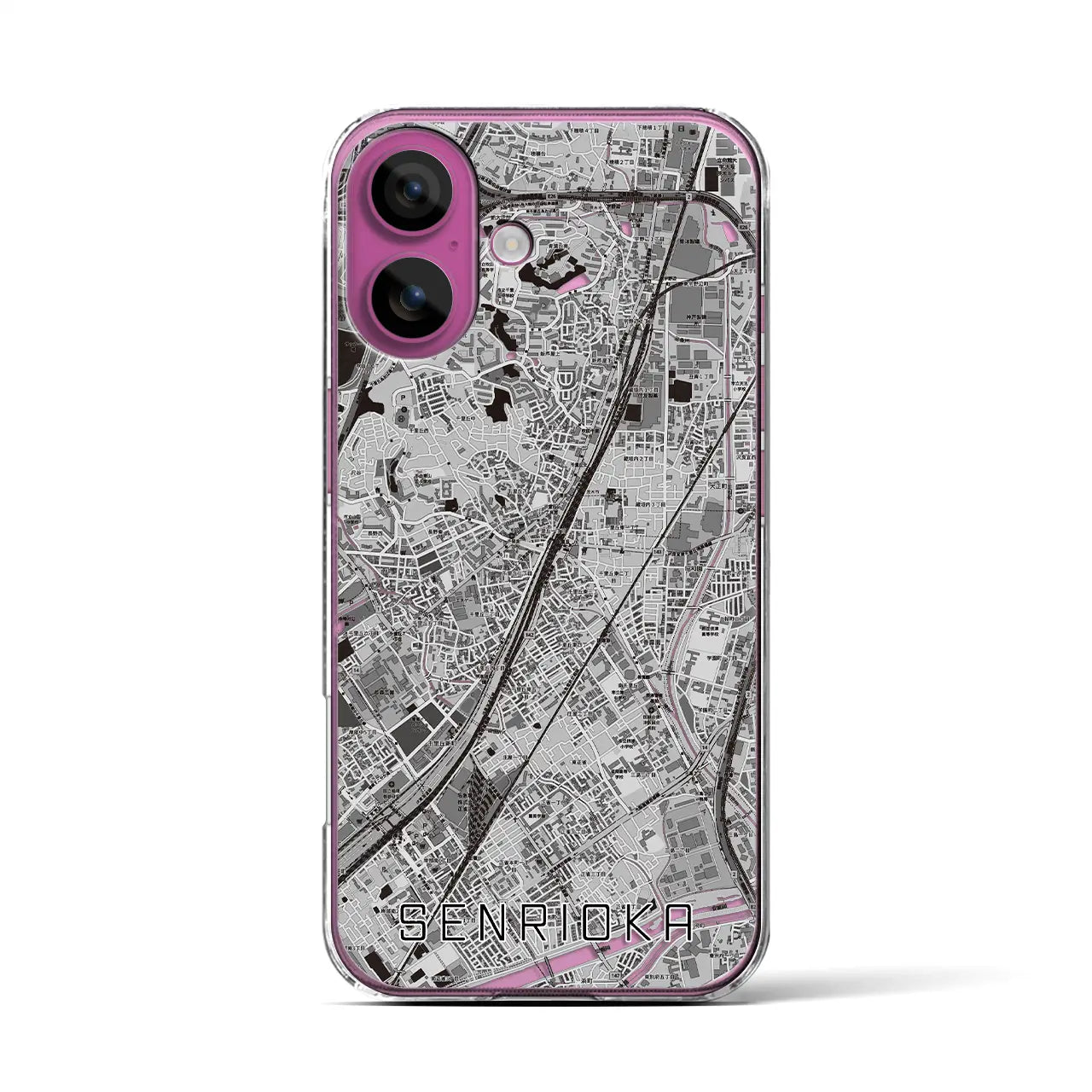 【千里丘(大阪府)】地図柄iPhoneケース(クリアタイプ)