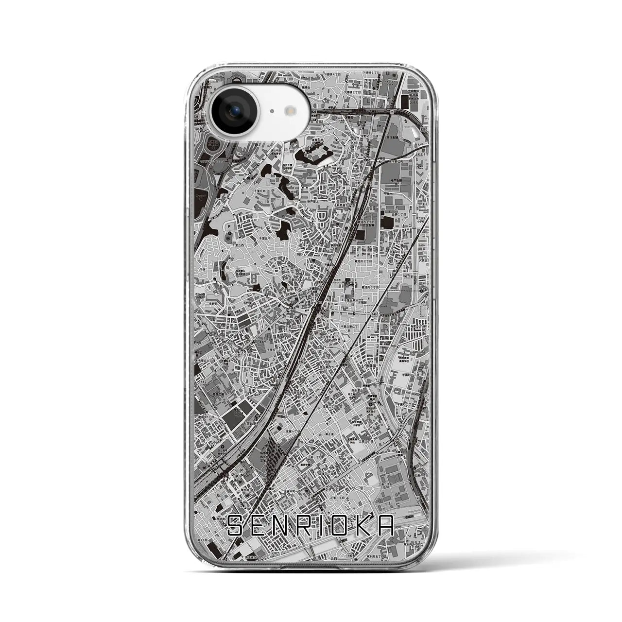 【千里丘(大阪府)】地図柄iPhoneケース(クリアタイプ)