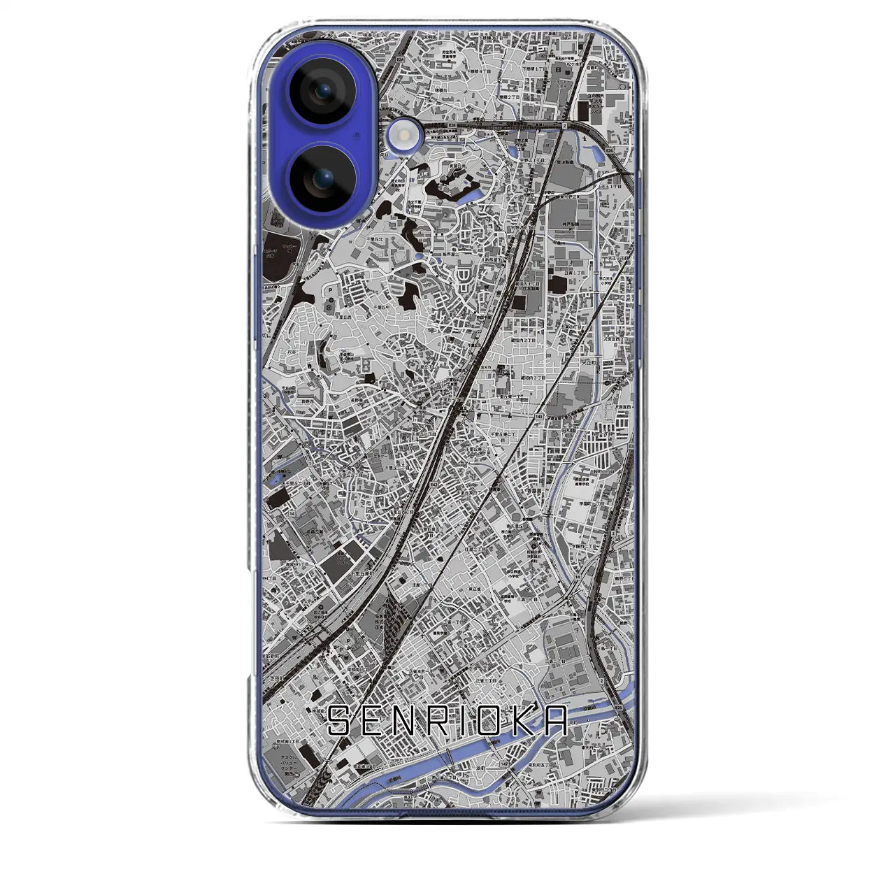 【千里丘(大阪府)】地図柄iPhoneケース(クリアタイプ)