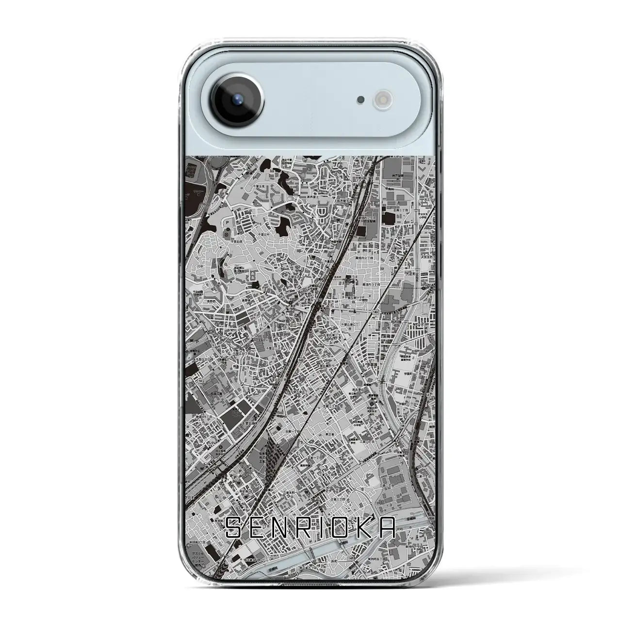 【千里丘(大阪府)】地図柄iPhoneケース(クリアタイプ)