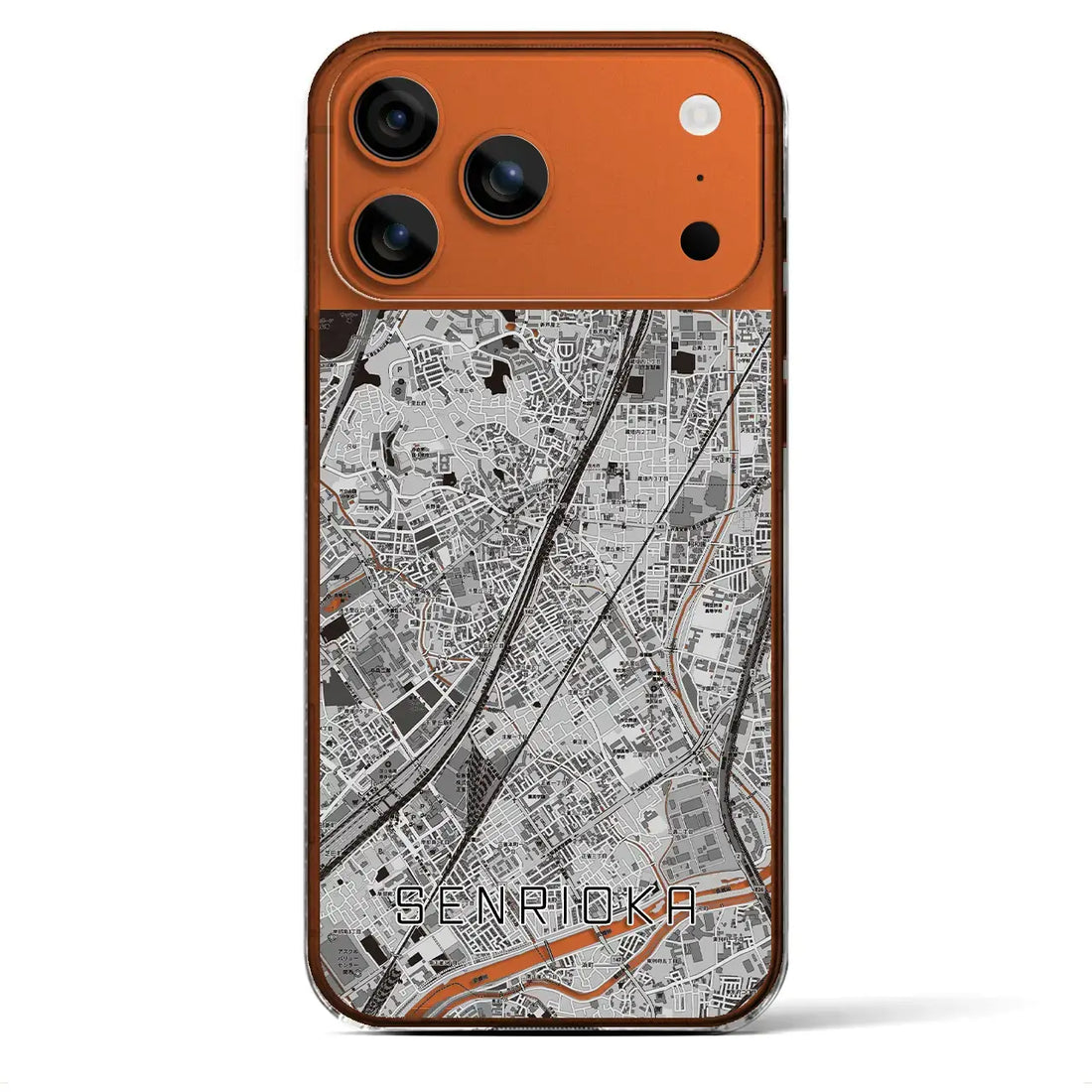 【千里丘(大阪府)】地図柄iPhoneケース(クリアタイプ)