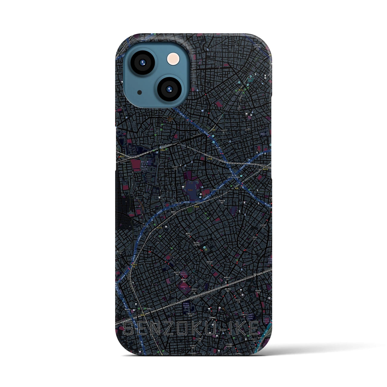 【洗足池(東京都)】地図柄iPhoneケース(バックカバータイプ)