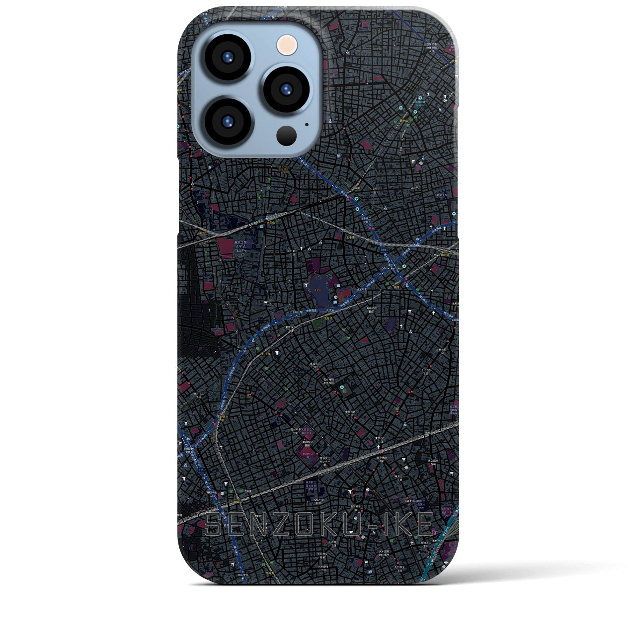 【洗足池(東京都)】地図柄iPhoneケース(バックカバータイプ)