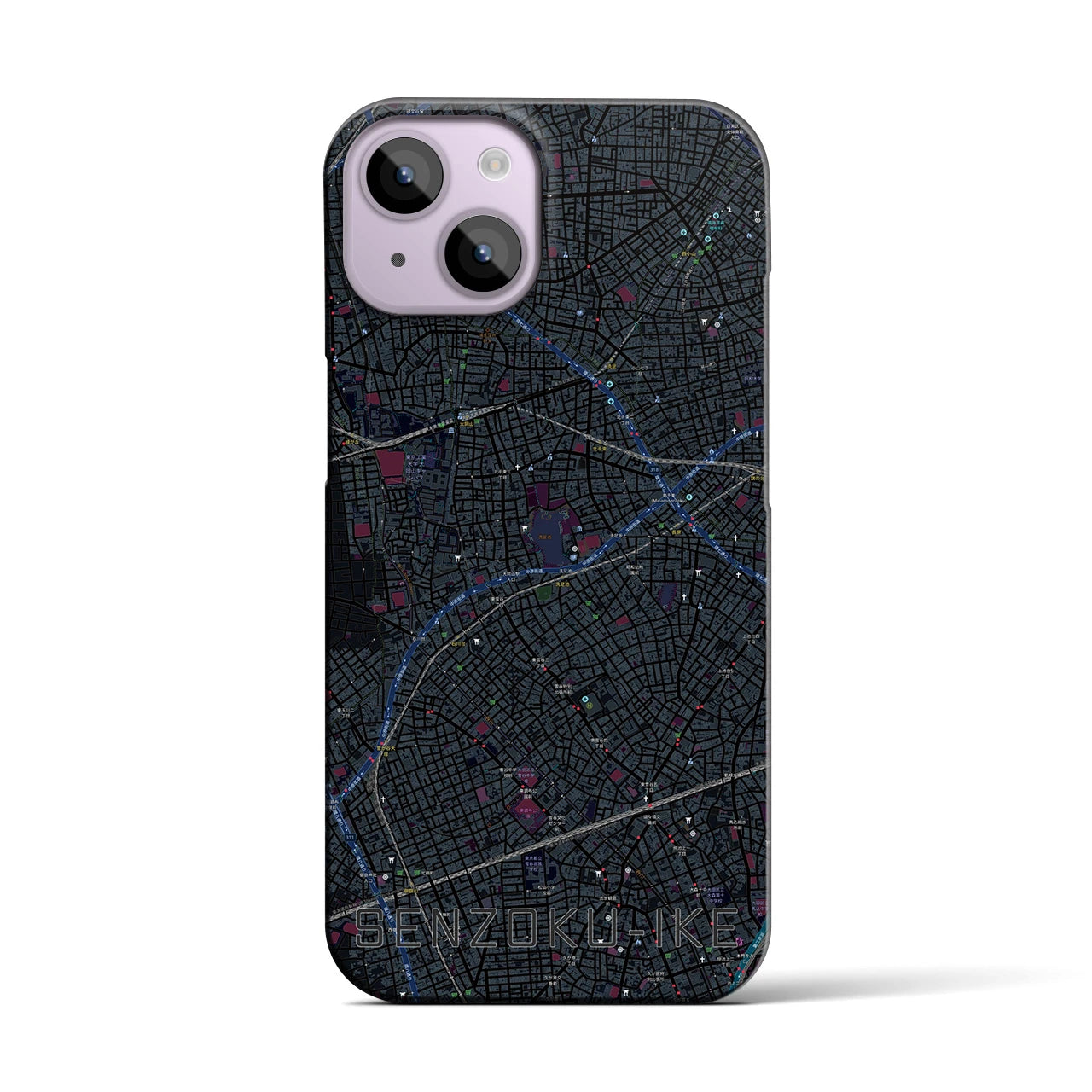 【洗足池(東京都)】地図柄iPhoneケース(バックカバータイプ)