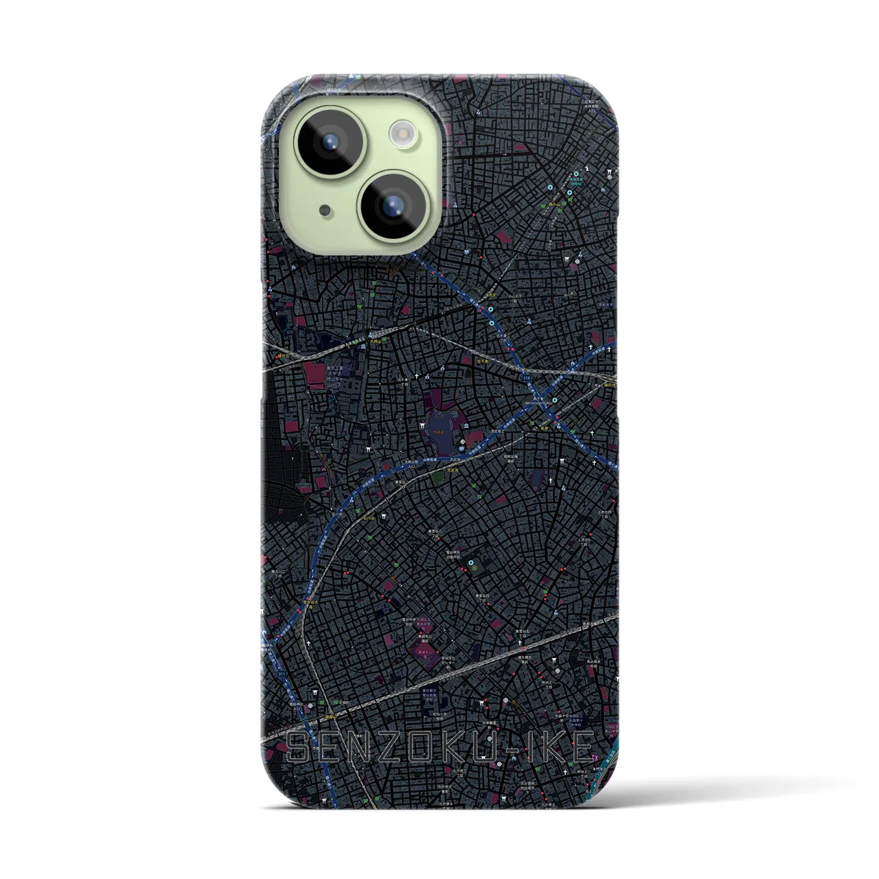 【洗足池(東京都)】地図柄iPhoneケース(バックカバータイプ)