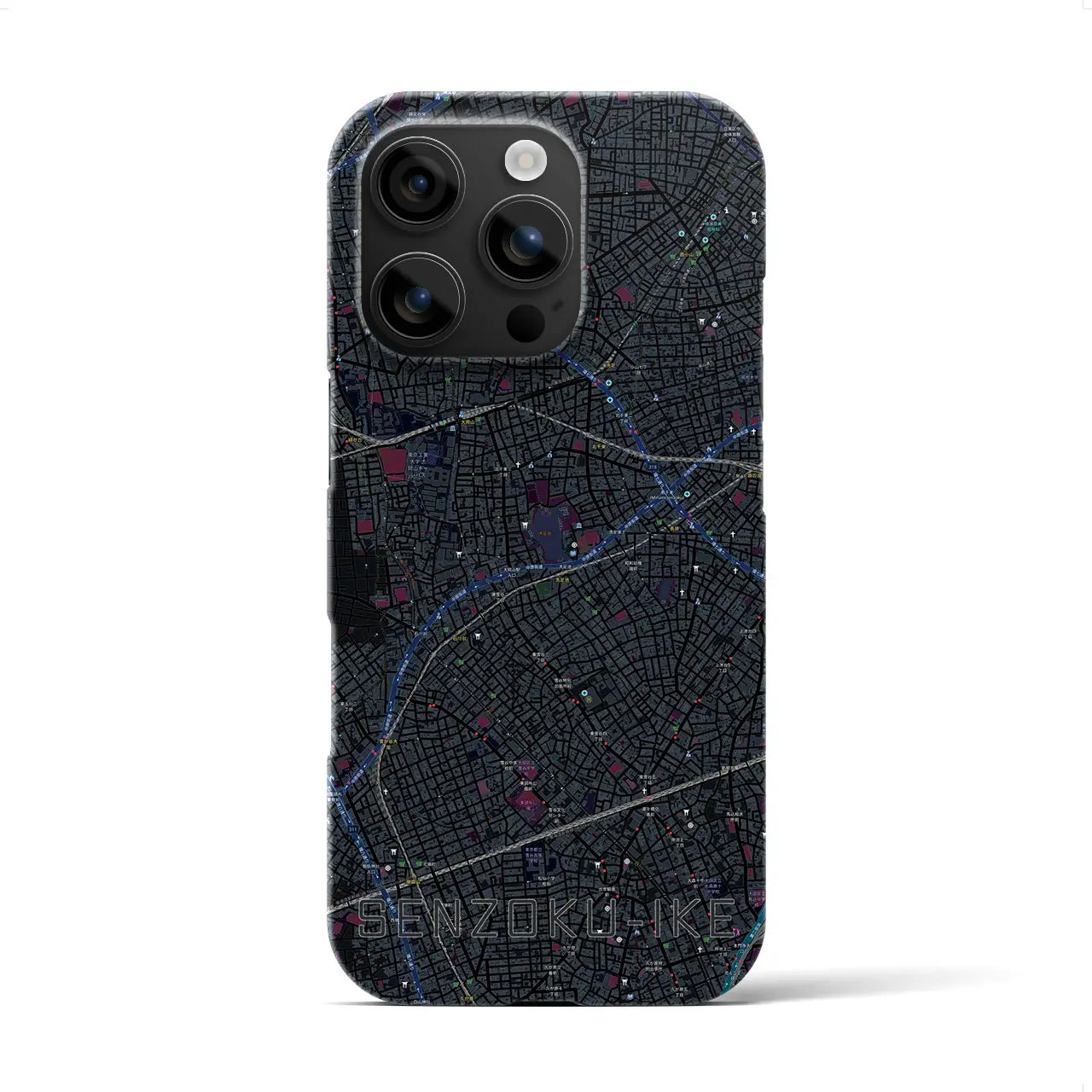 【洗足池(東京都)】地図柄iPhoneケース(バックカバータイプ)