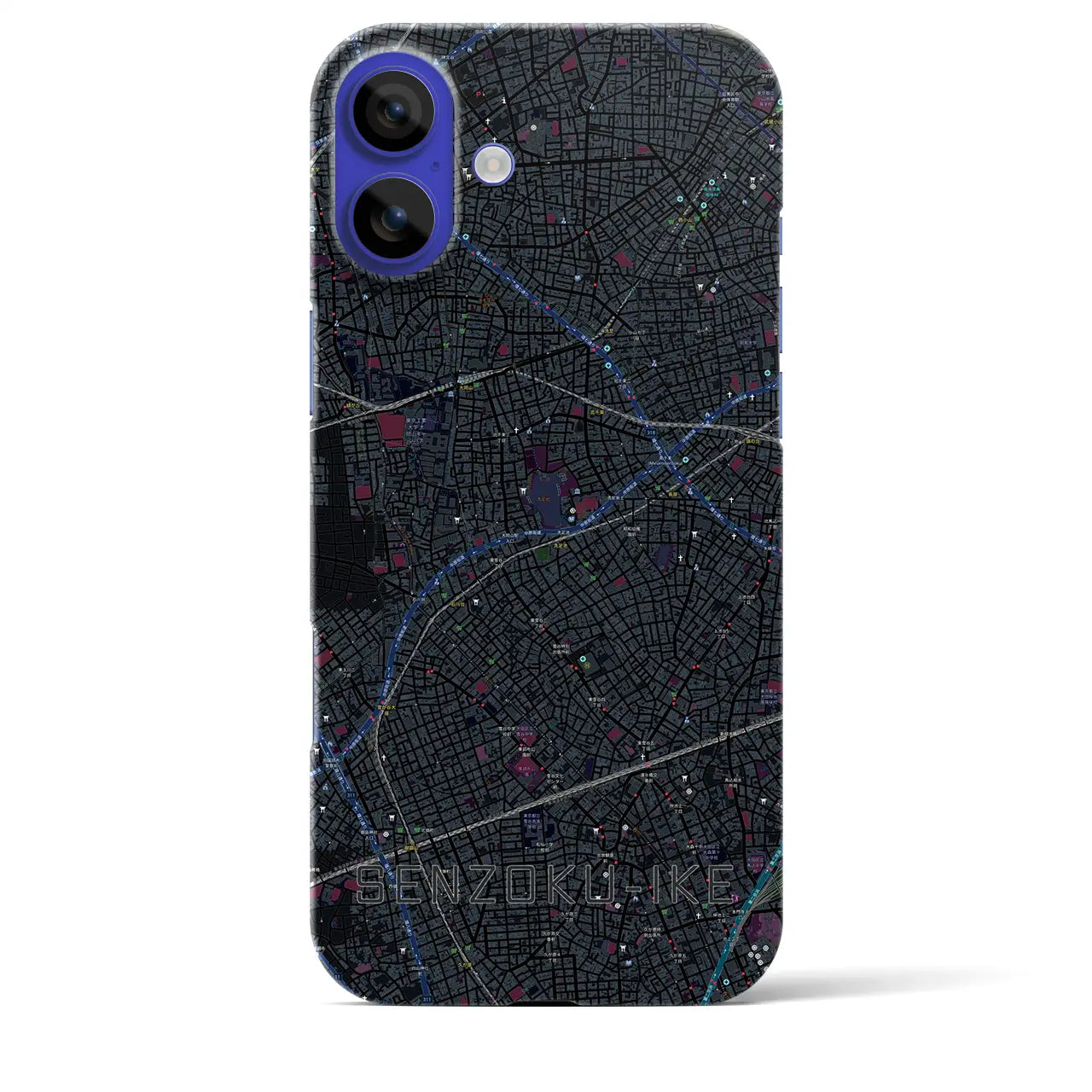 【洗足池(東京都)】地図柄iPhoneケース(バックカバータイプ)