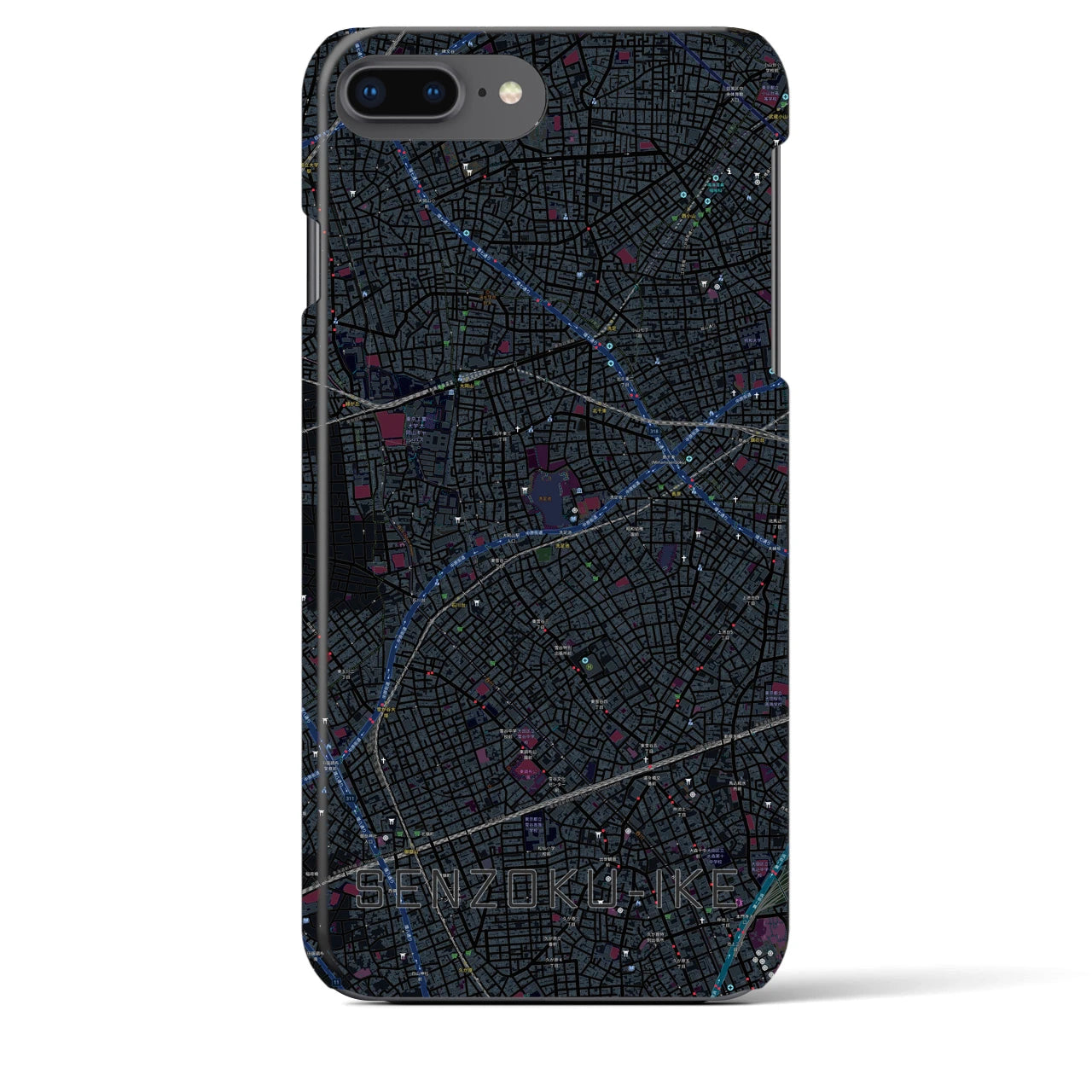 【洗足池(東京都)】地図柄iPhoneケース(バックカバータイプ)