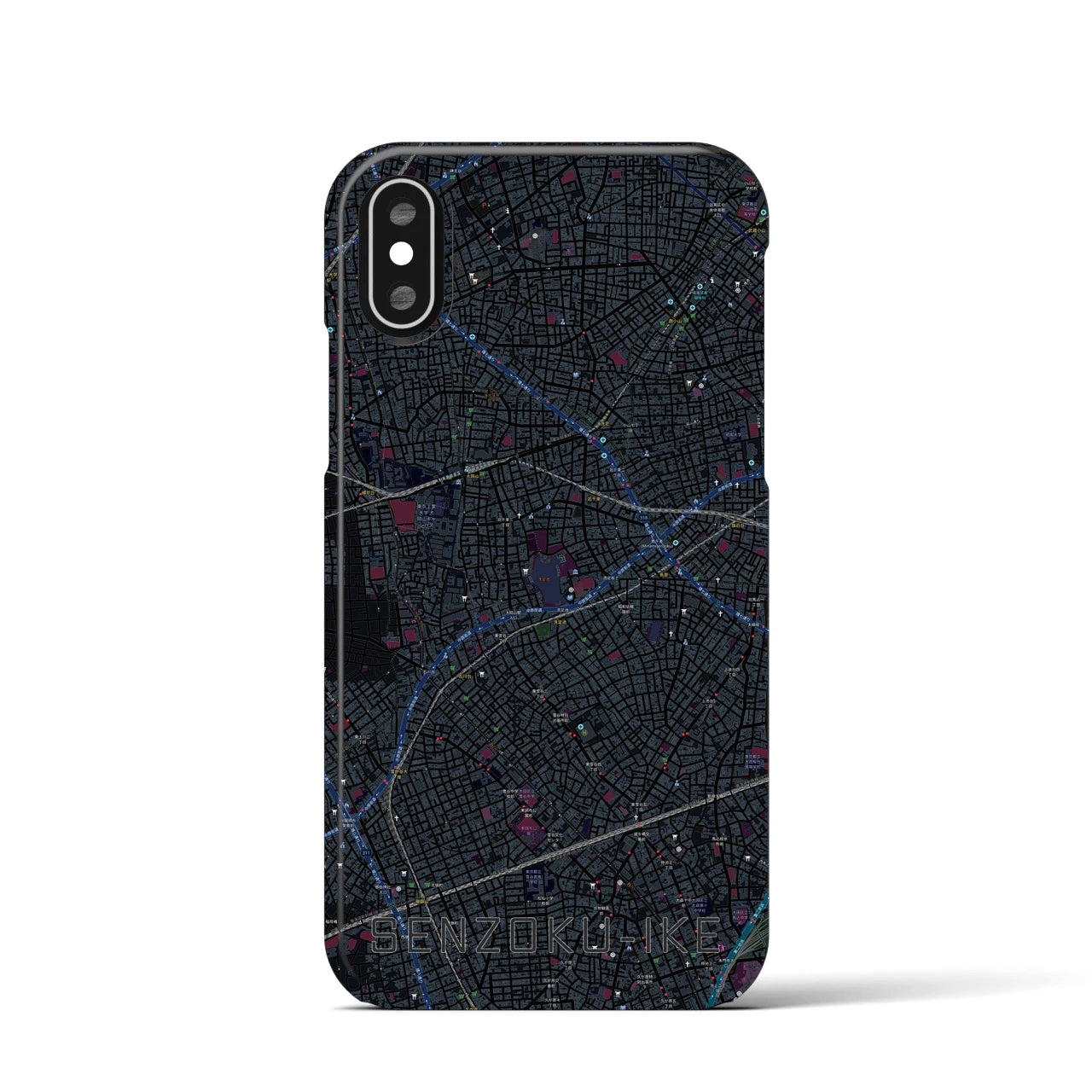 【洗足池(東京都)】地図柄iPhoneケース(バックカバータイプ)