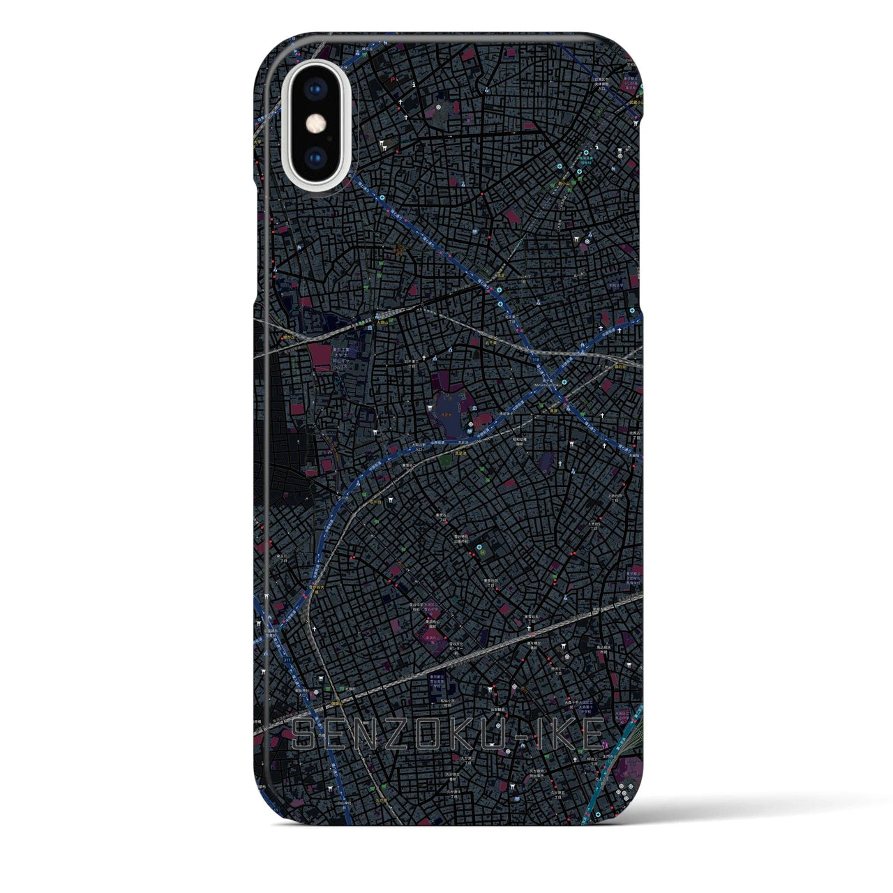 【洗足池(東京都)】地図柄iPhoneケース(バックカバータイプ)