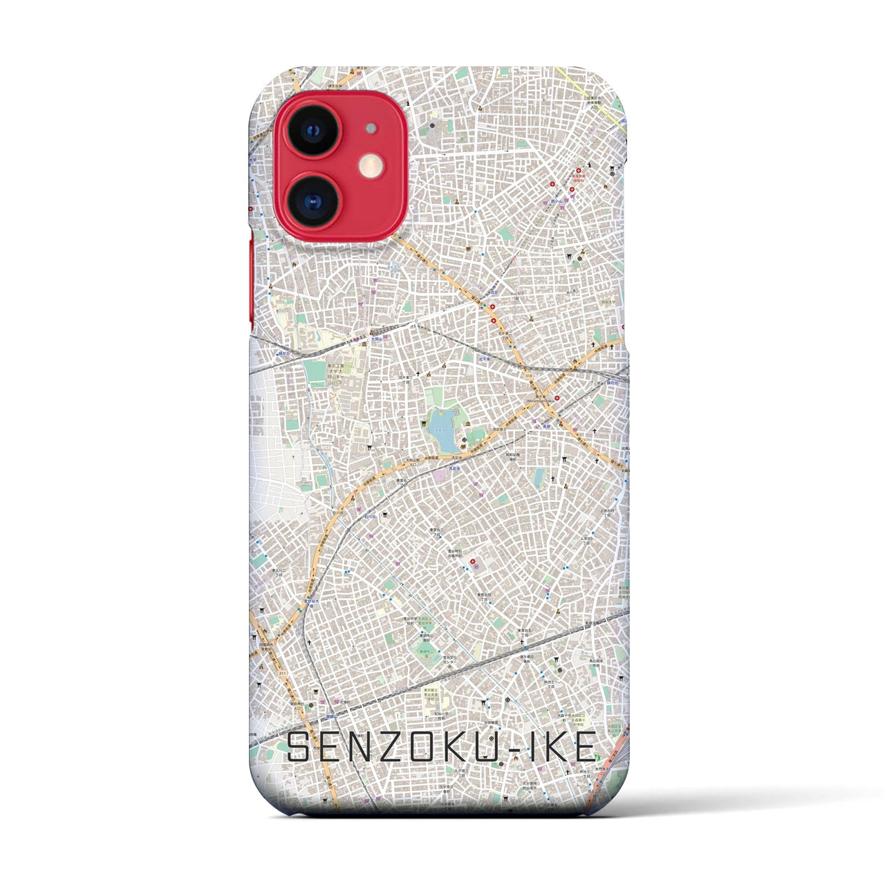 【洗足池(東京都)】地図柄iPhoneケース(バックカバータイプ)