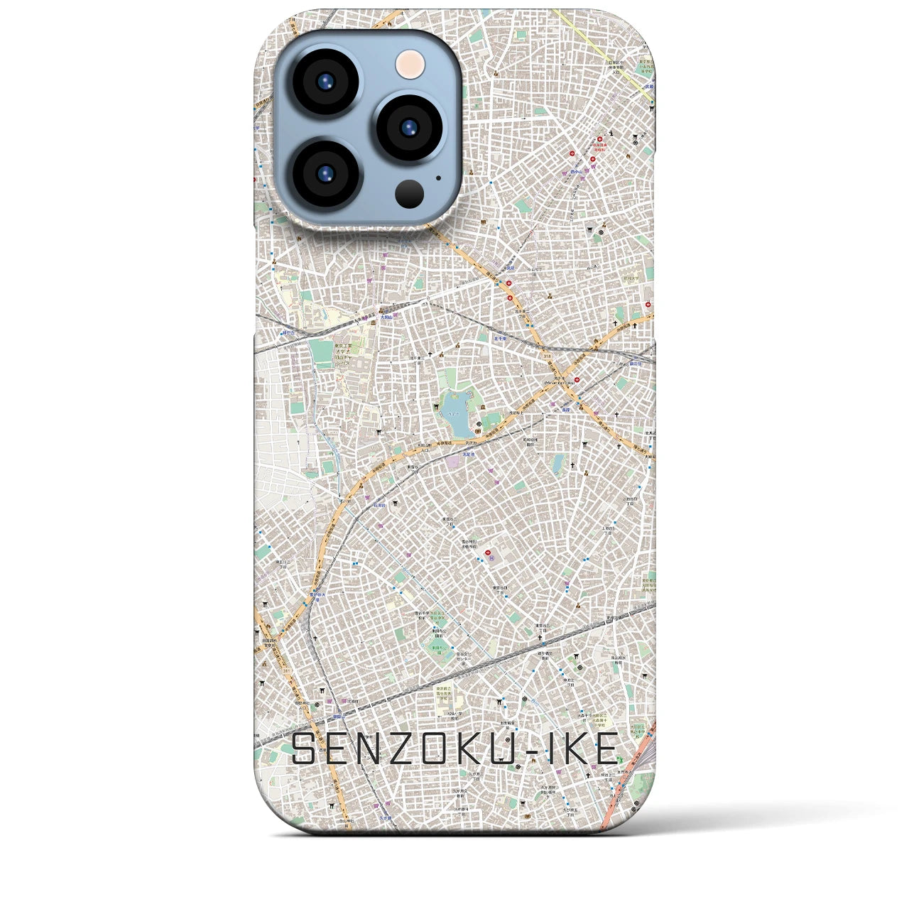 【洗足池(東京都)】地図柄iPhoneケース(バックカバータイプ)