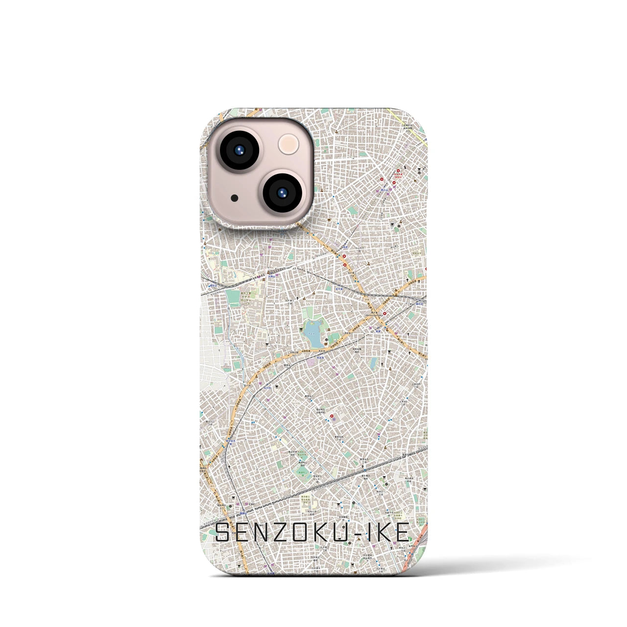 【洗足池(東京都)】地図柄iPhoneケース(バックカバータイプ)